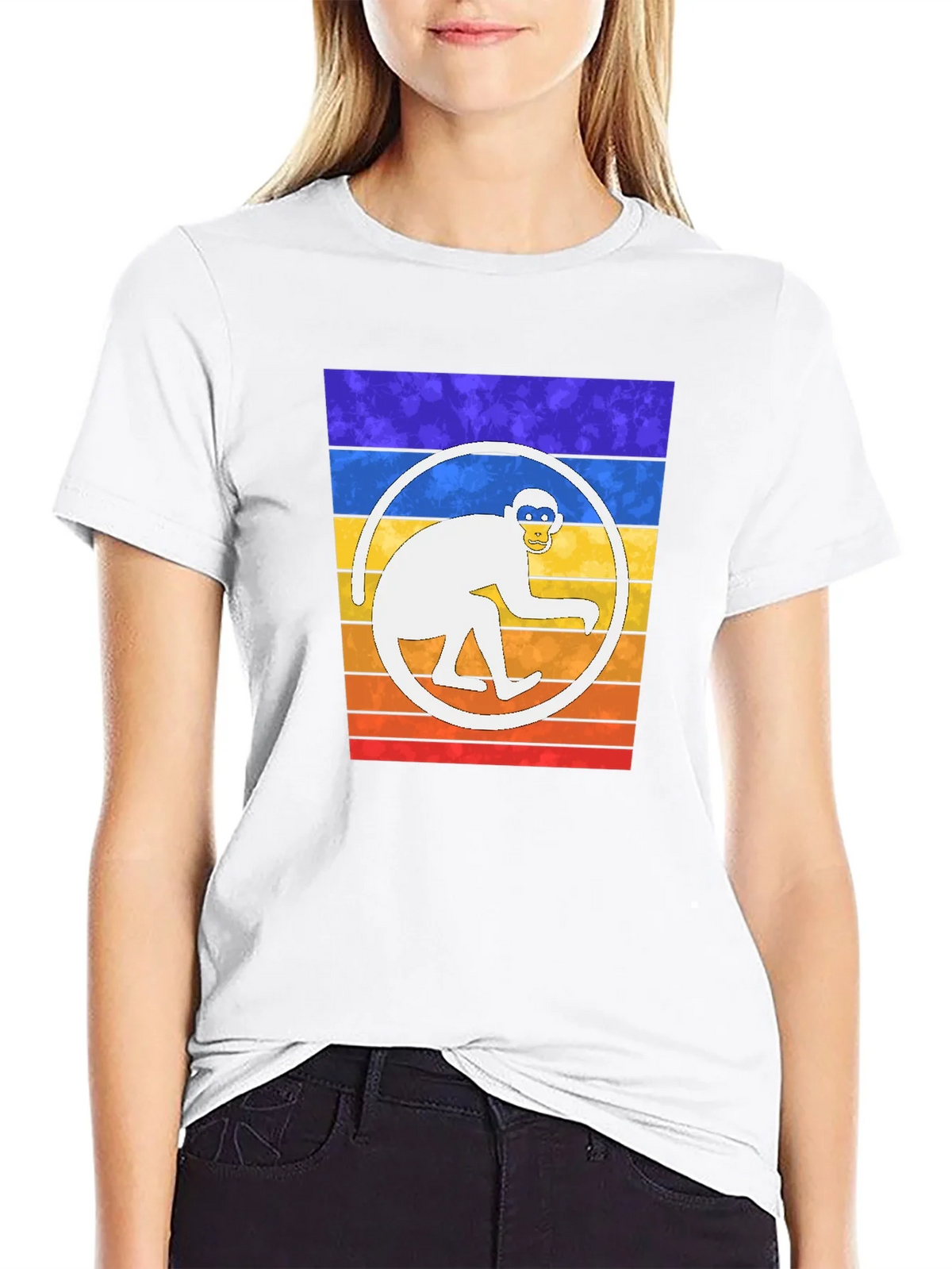Retro Monkey Circle Graphic T-Shirt product image 11