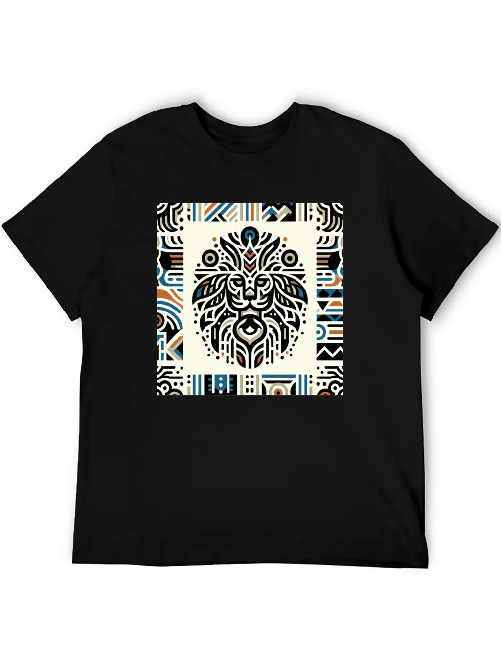 Tribal Lion Graphic Tee - Stylish Mens Black T-Shirt product image 8