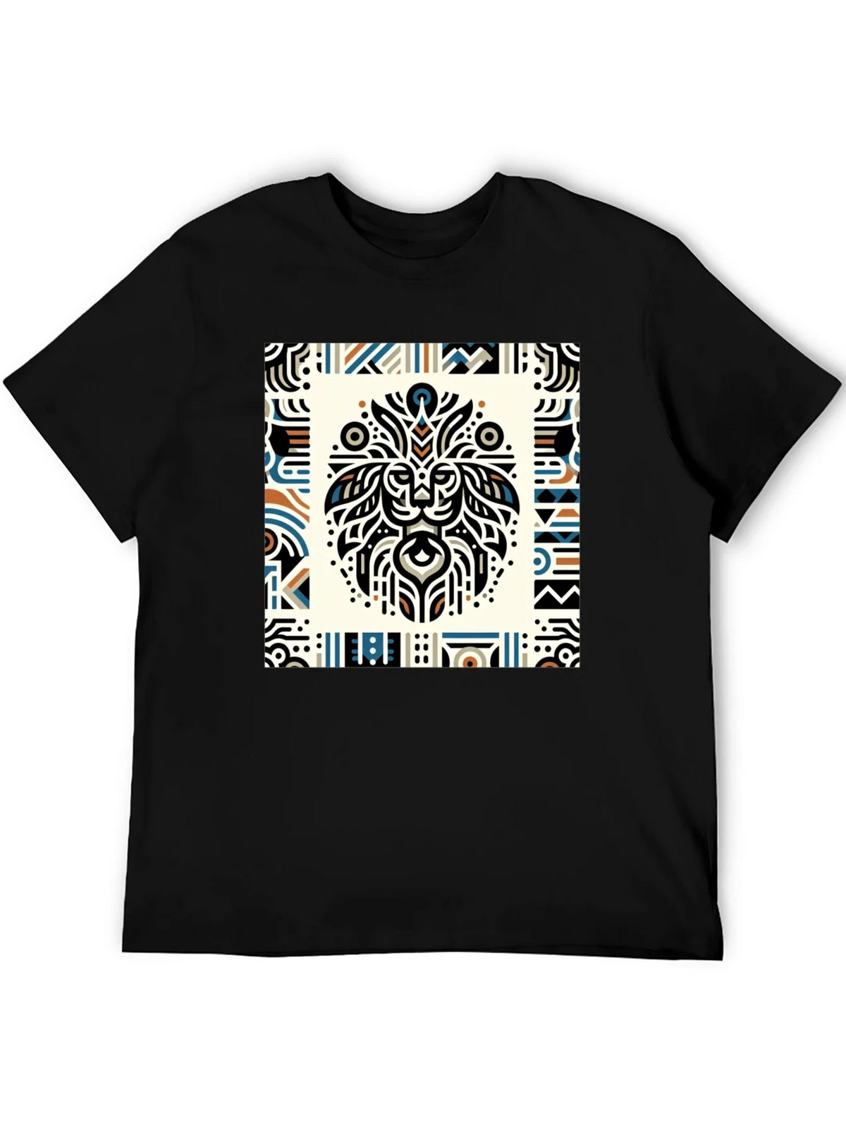 Tribal Lion Graphic Tee - Stylish Mens Black T-Shirt product image 8