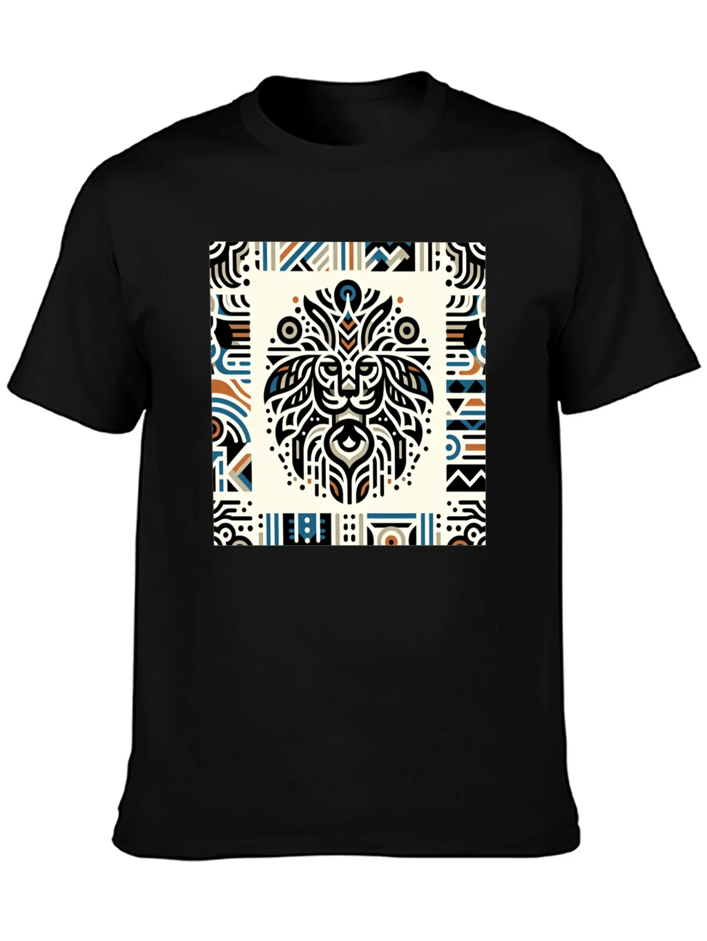 Tribal Lion Graphic Tee - Stylish Mens Black T-Shirt product image 6