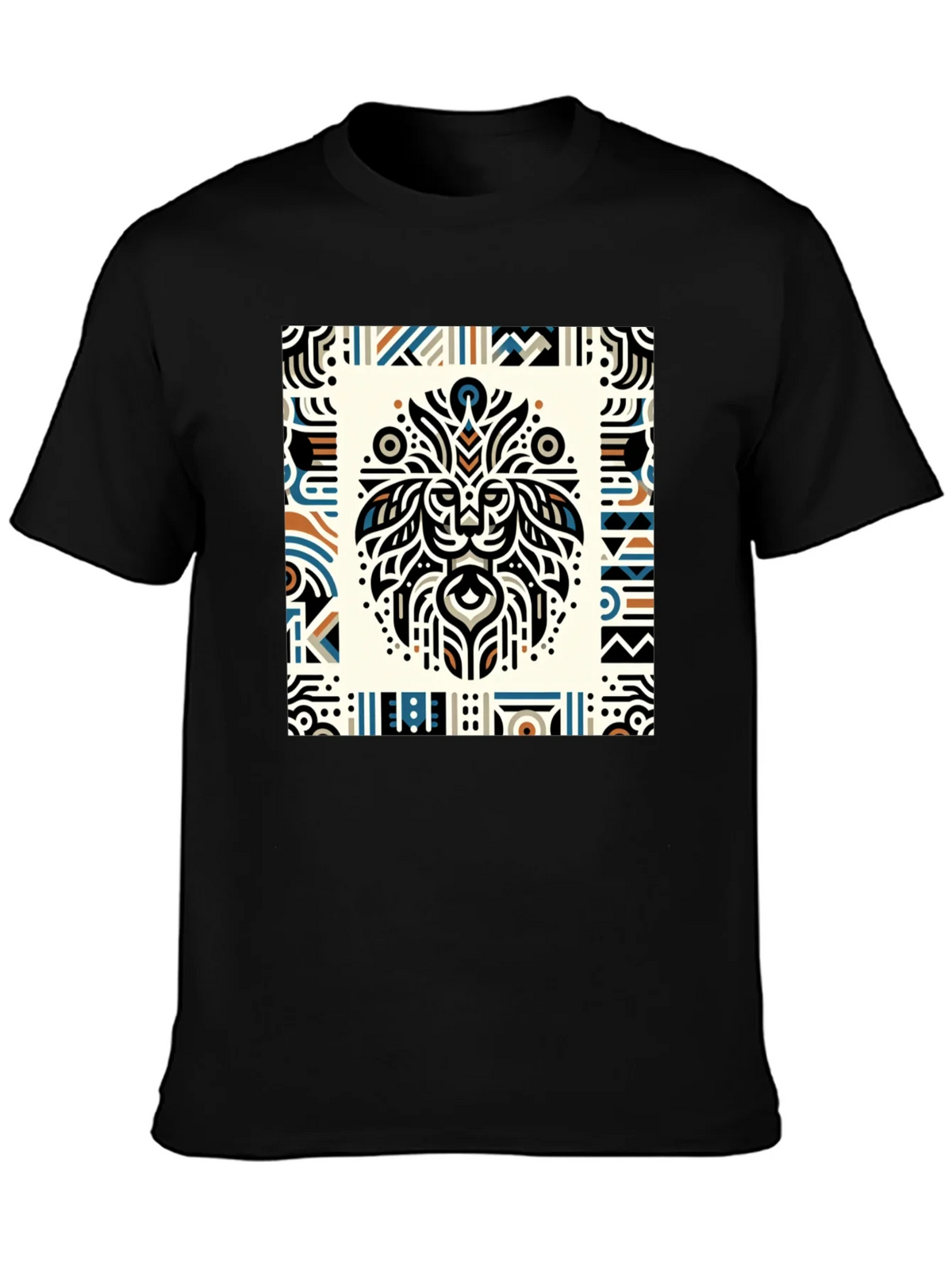 Tribal Lion Graphic Tee - Stylish Mens Black T-Shirt product image 6