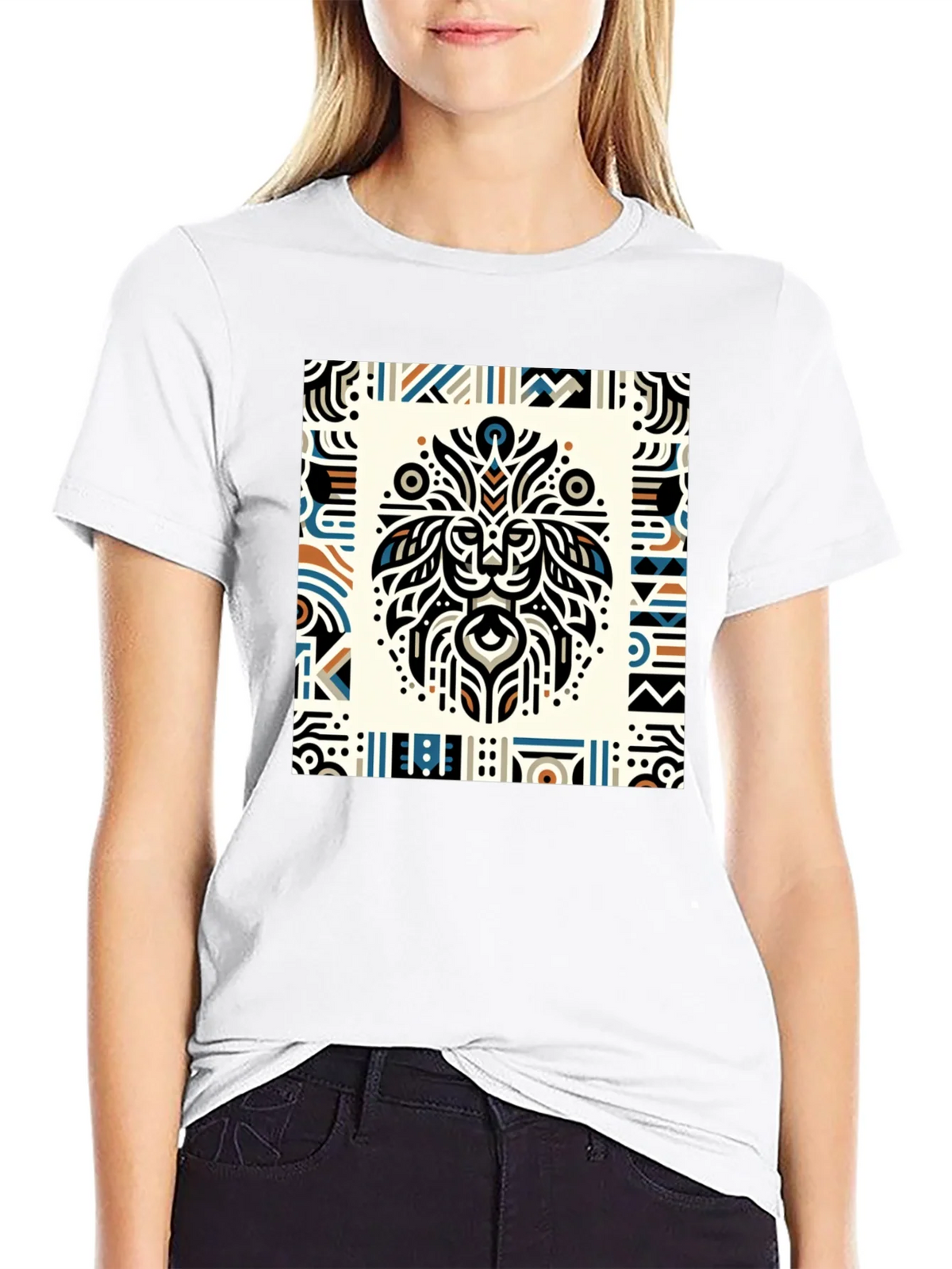Tribal Lion Graphic Tee - Stylish Mens Black T-Shirt product image 11