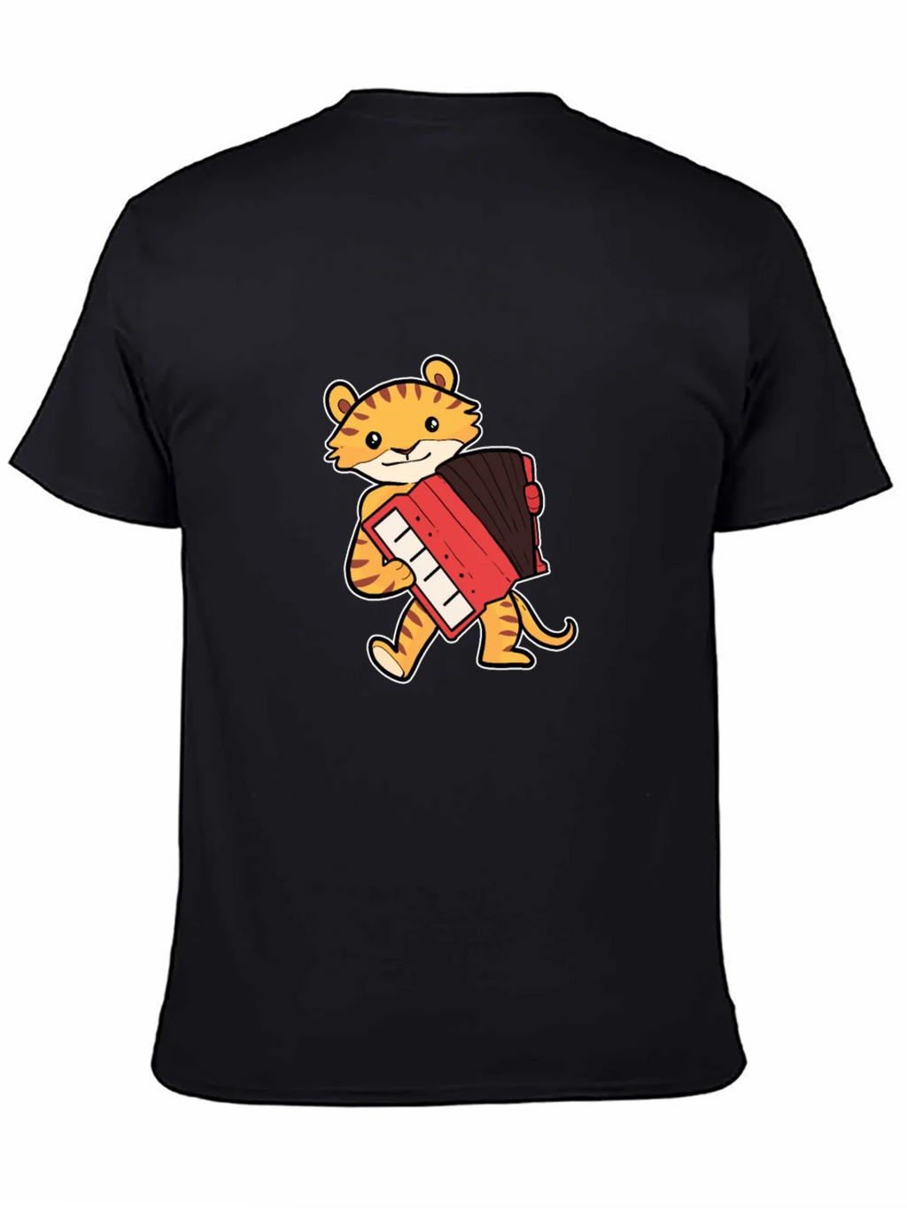 Tiger Accordion Player Black T-Shirt product image 7
