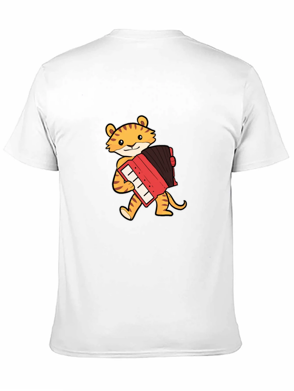 Tiger Accordion Player Black T-Shirt product image 2