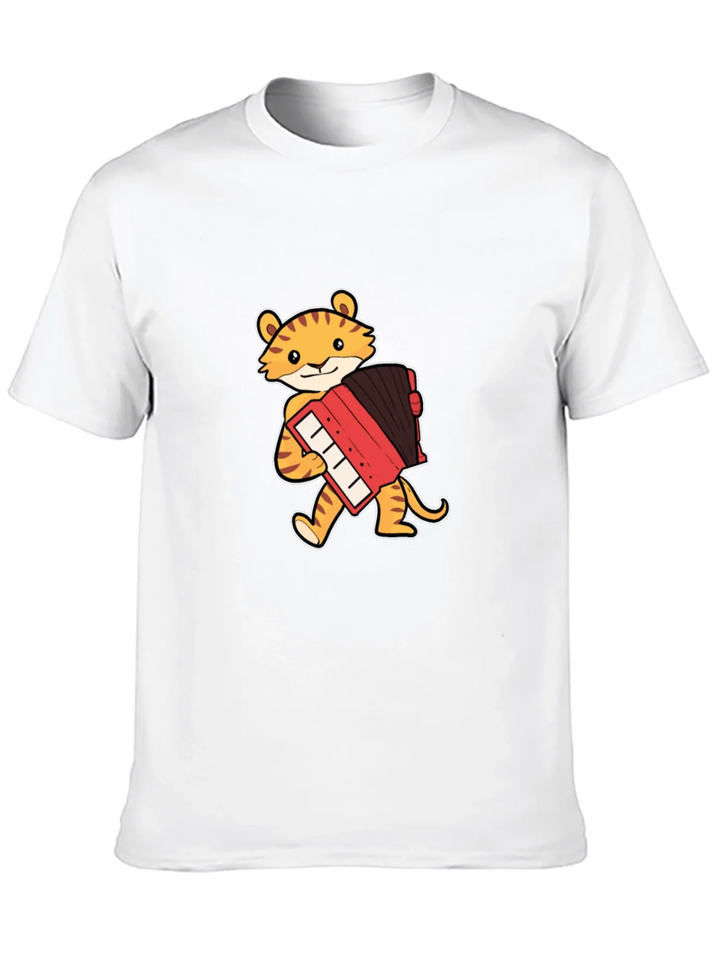 Tiger Accordion Player Black T-Shirt product image 12
