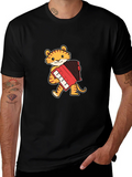 Tiger Accordion Player Black T-Shirt product image 1