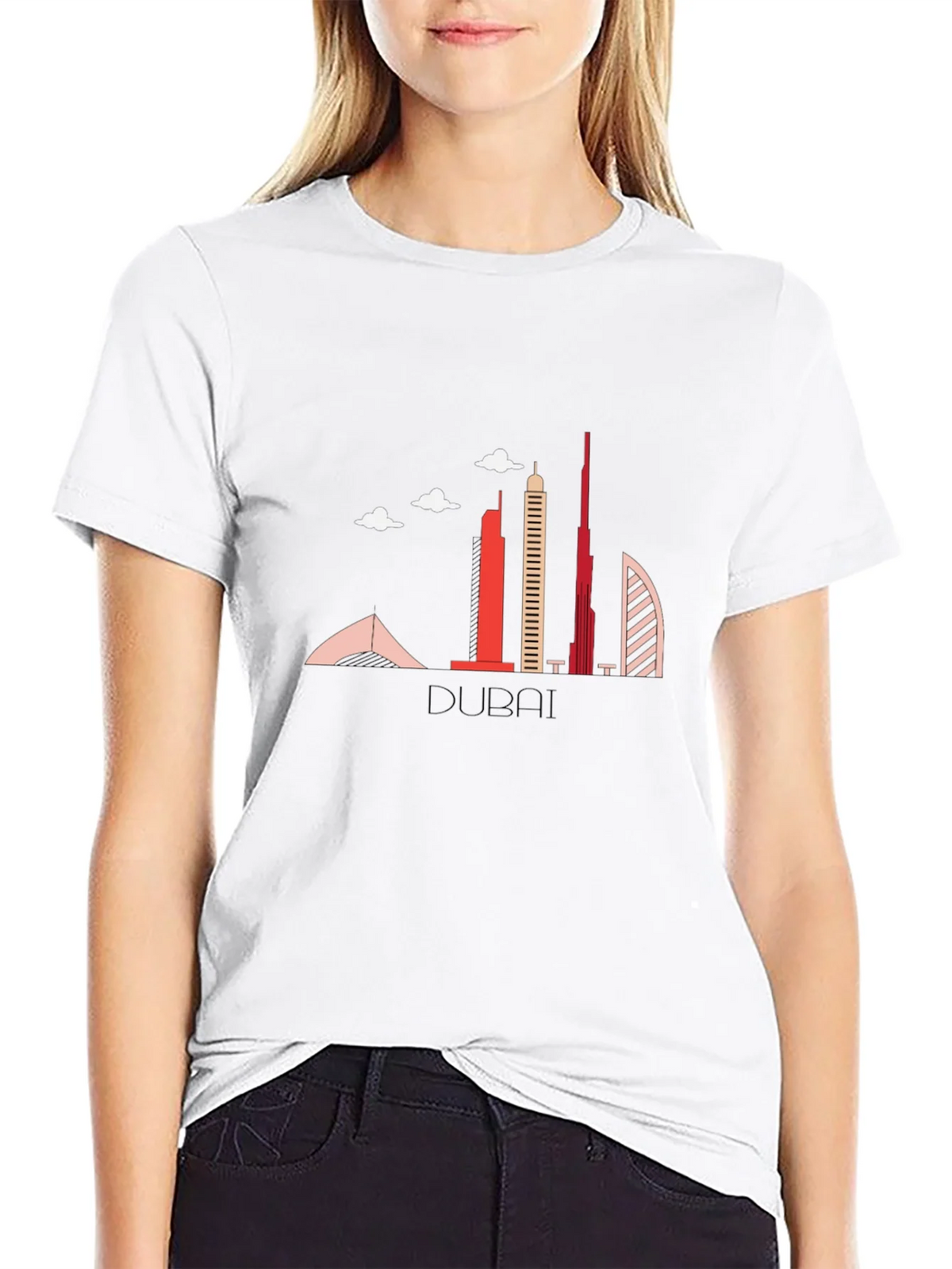 Dubai Skyline Black Graphic T-Shirt product image 11