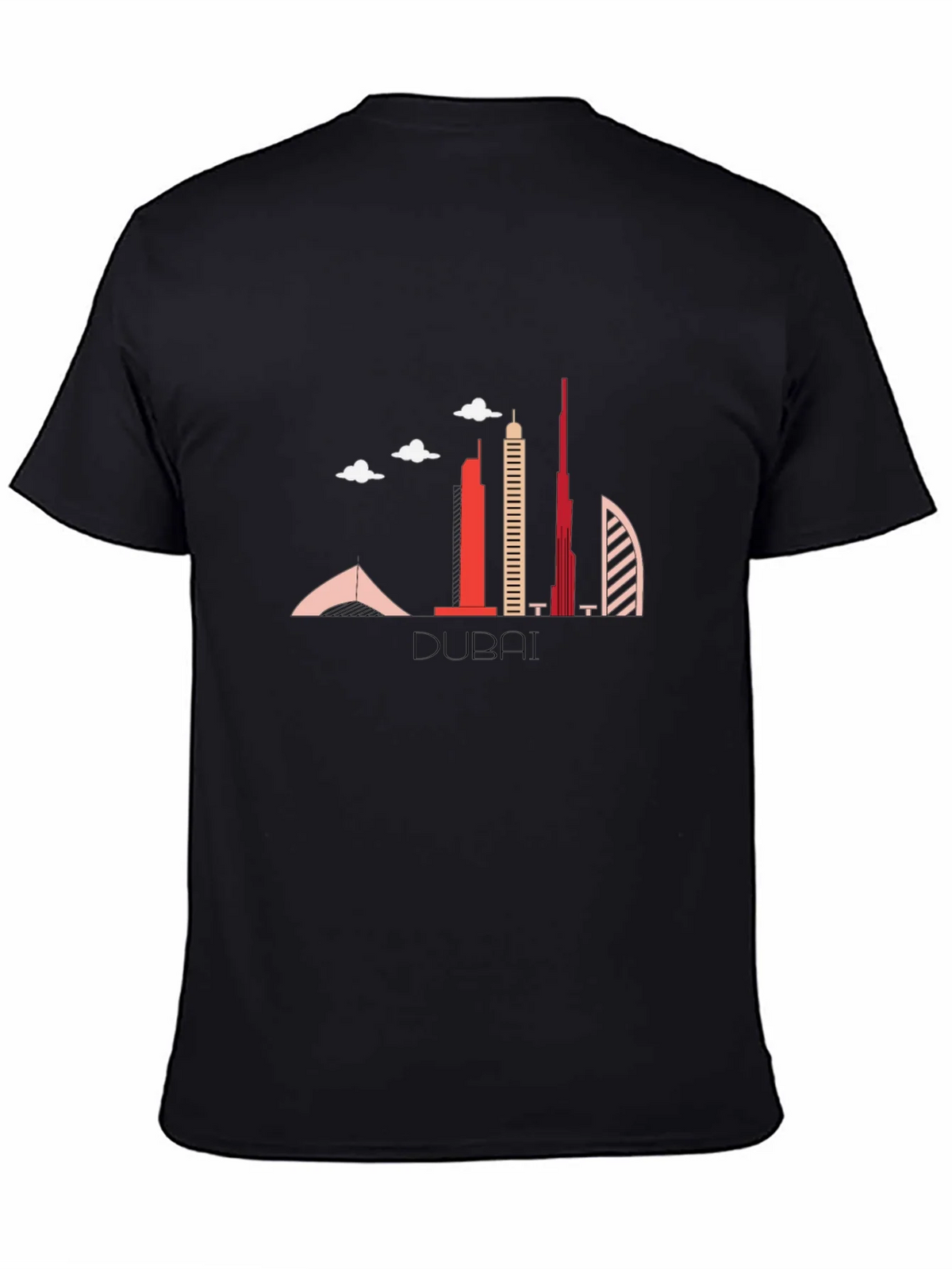 Dubai Skyline Black Graphic T-Shirt product image 7