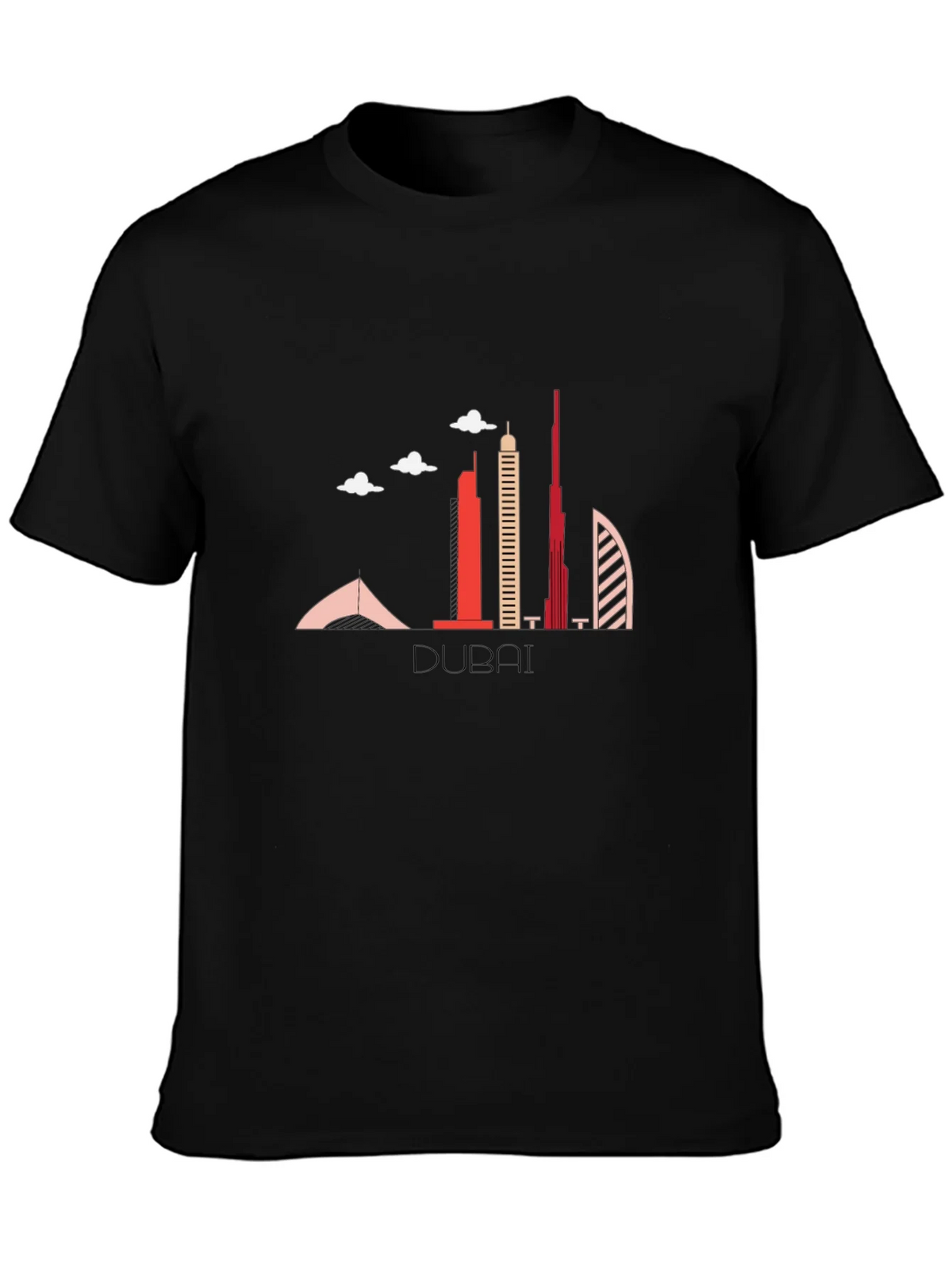 Dubai Skyline Black Graphic T-Shirt product image 6