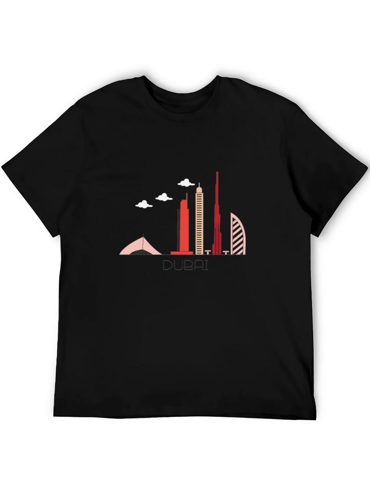 Dubai Skyline Black Graphic T-Shirt product image 8