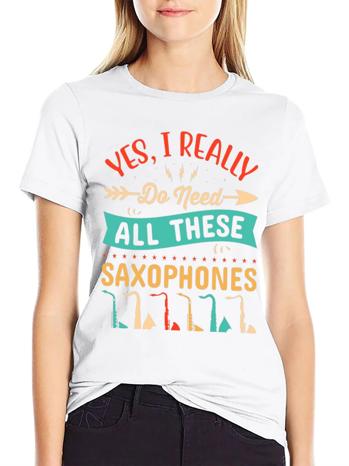 Saxophone Lover T-Shirt - I Need All These Saxophones! product image 11