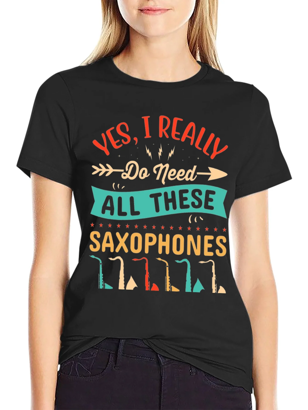 Saxophone Lover T-Shirt - I Need All These Saxophones! product image 5
