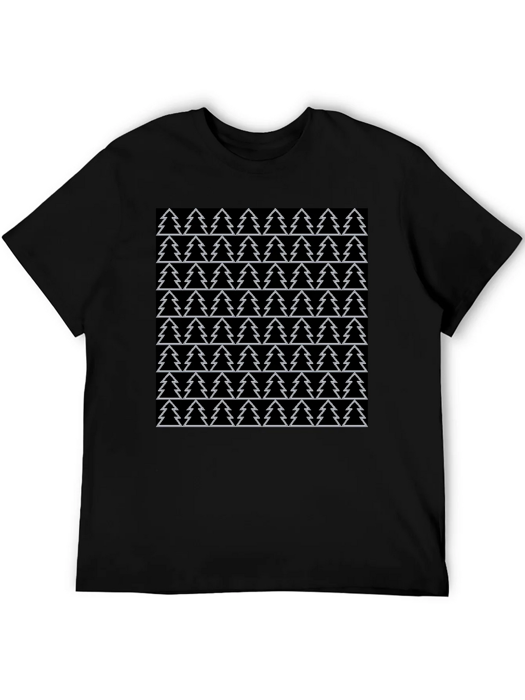 Christmas Tree Pattern Black T-Shirt product image 8