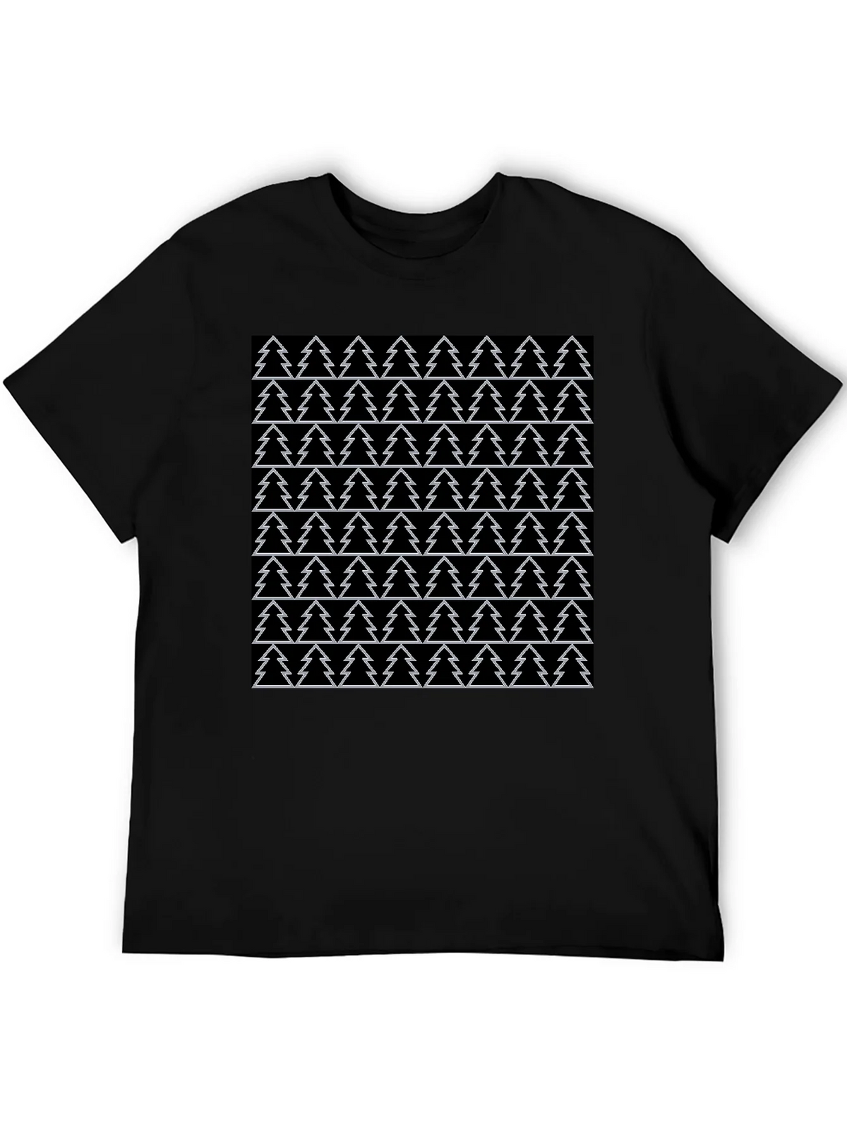 Christmas Tree Pattern Black T-Shirt product image 8