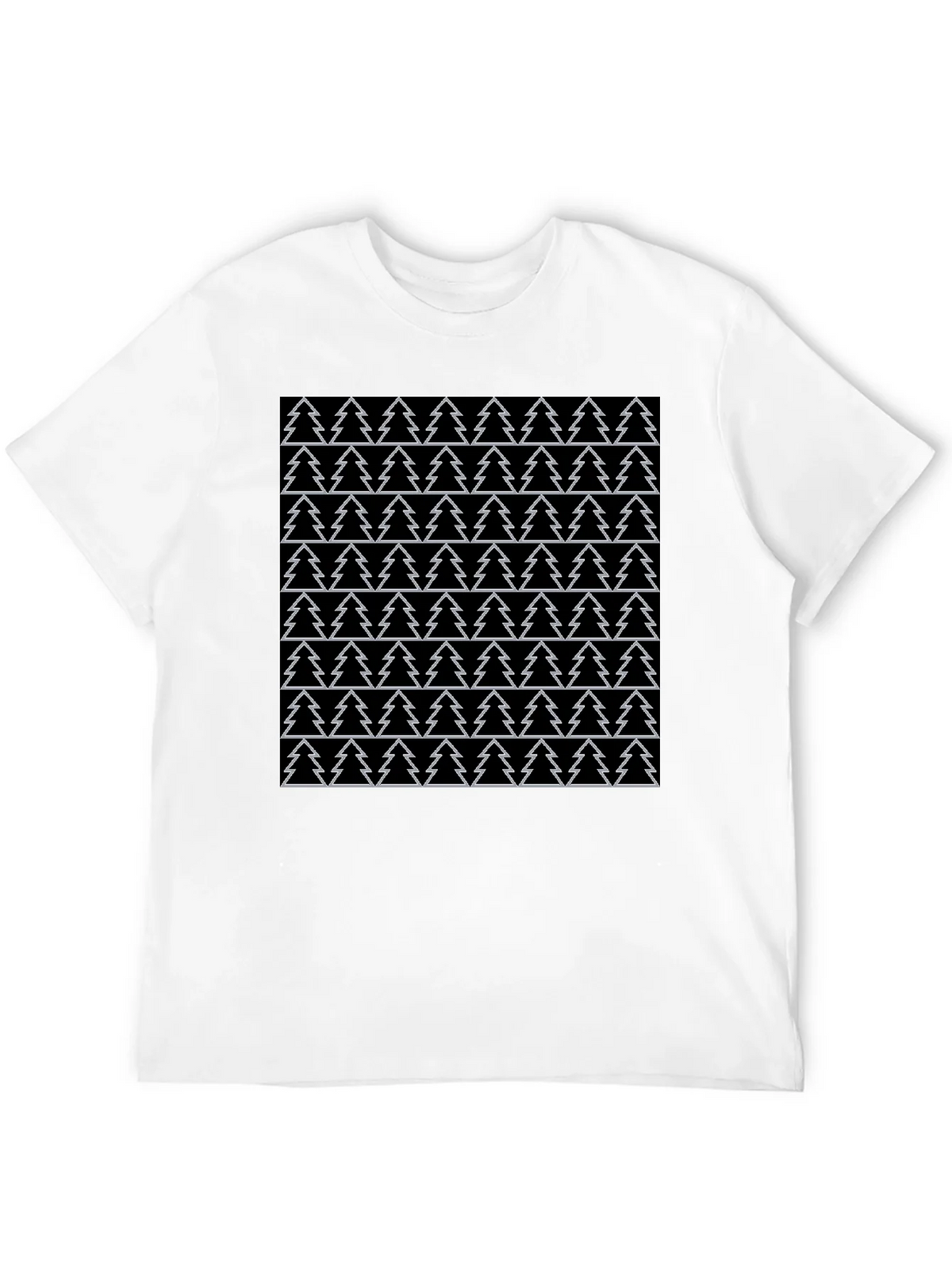 Christmas Tree Pattern Black T-Shirt product image 3