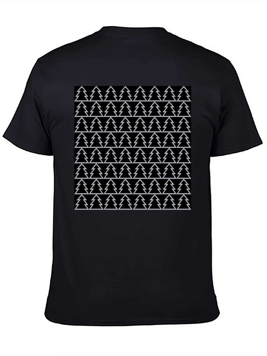 Christmas Tree Pattern Black T-Shirt product image 7