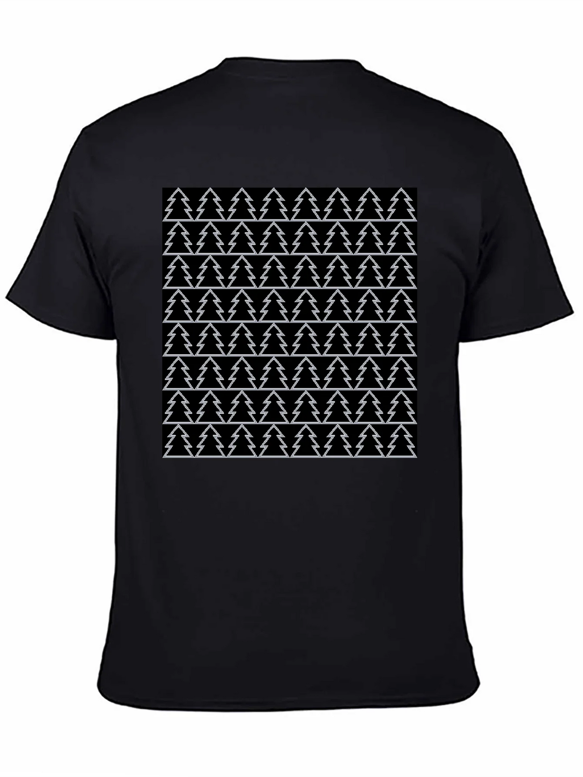 Christmas Tree Pattern Black T-Shirt product image 7