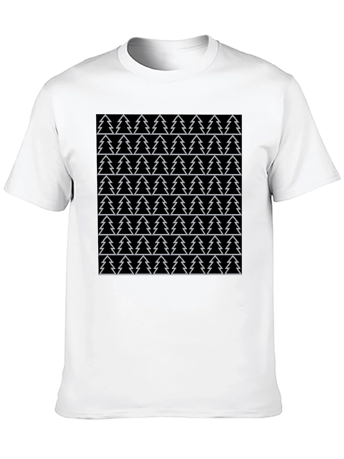 Christmas Tree Pattern Black T-Shirt product image 12
