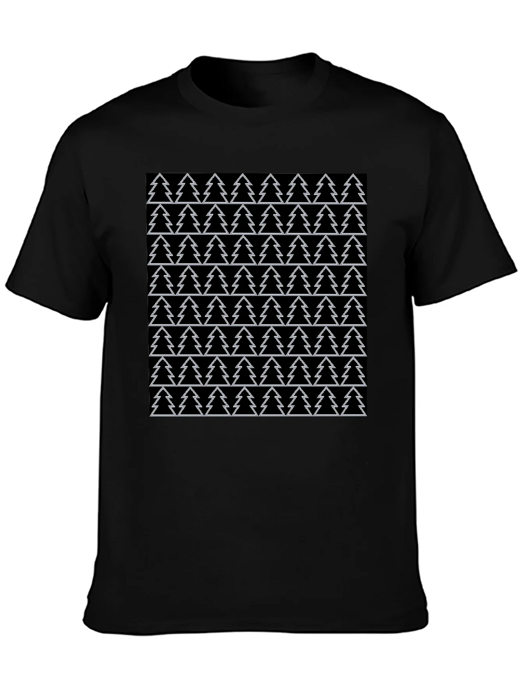 Christmas Tree Pattern Black T-Shirt product image 6