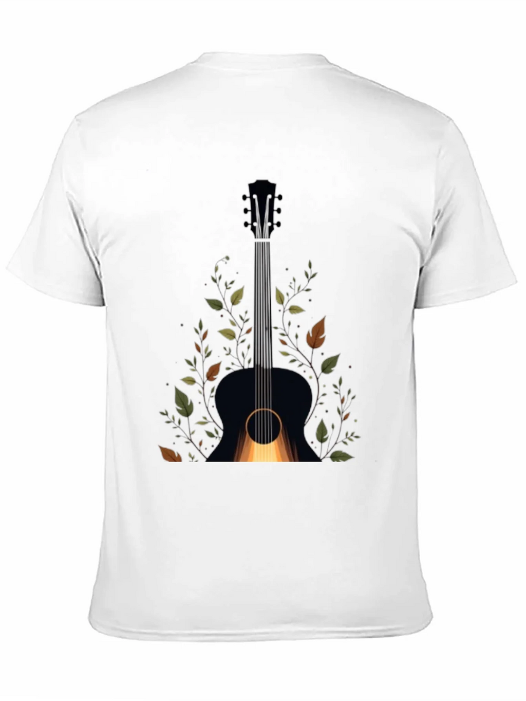 Guitar & Foliage Graphic Tee - Black Cotton Blend product image 2
