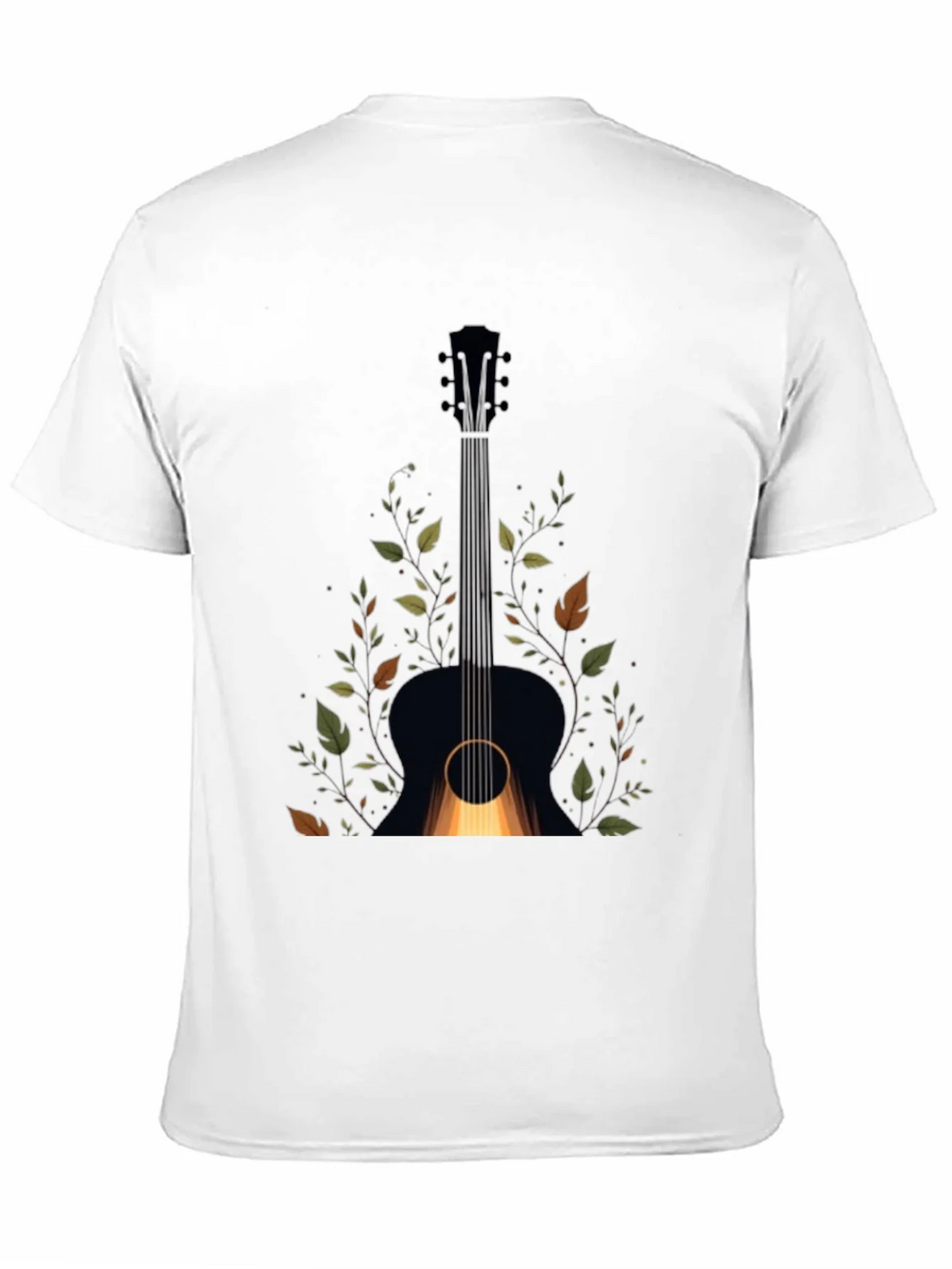 Guitar & Foliage Graphic Tee - Black Cotton Blend product image 2