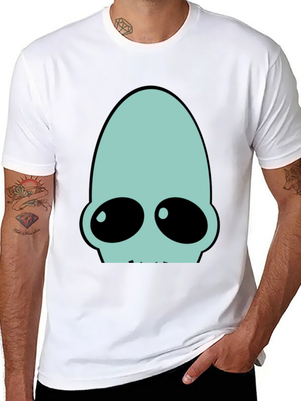 Futuristic Alien Head Graphic Tee - Black product image 10