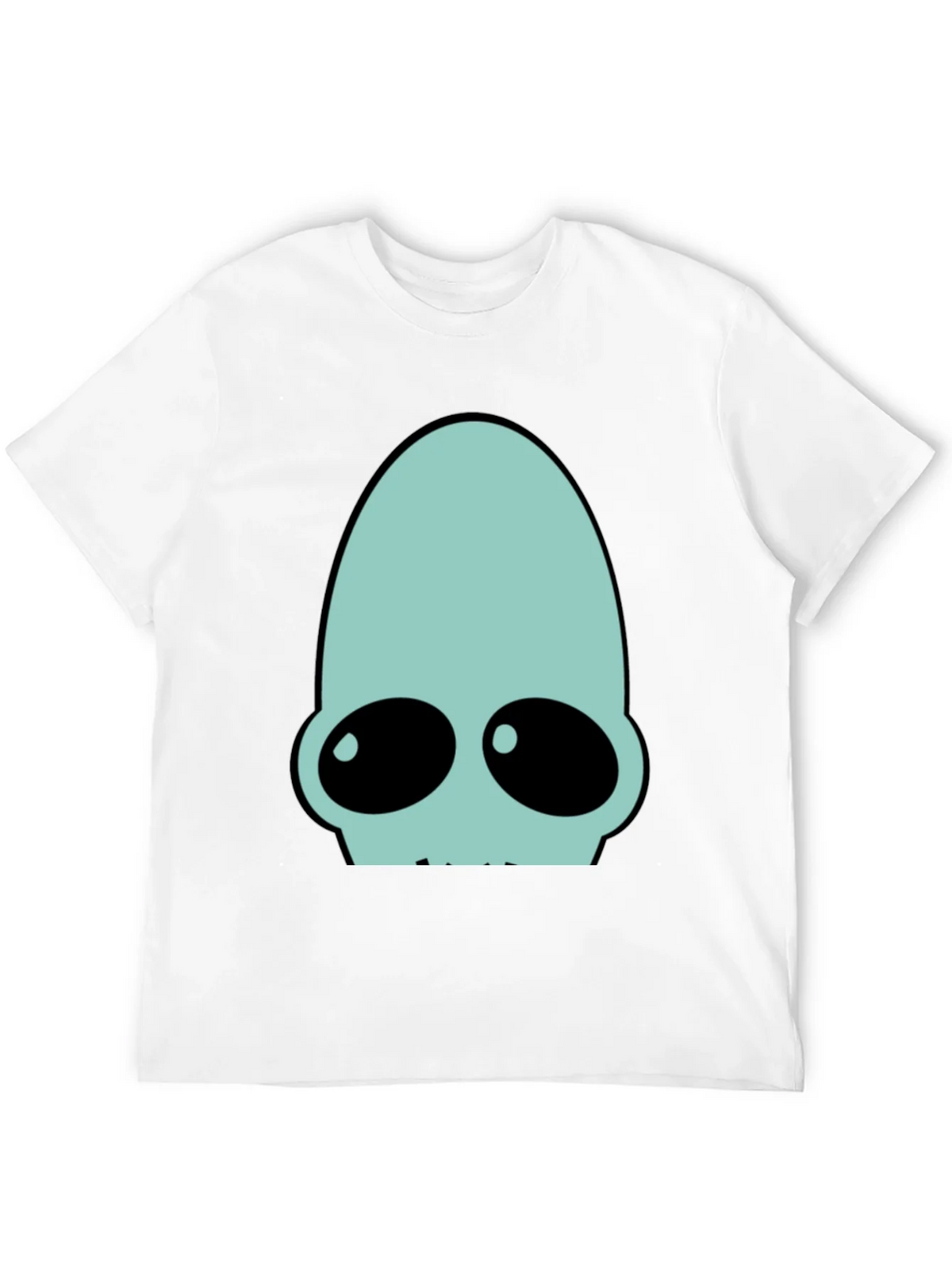 Futuristic Alien Head Graphic Tee - Black product image 3