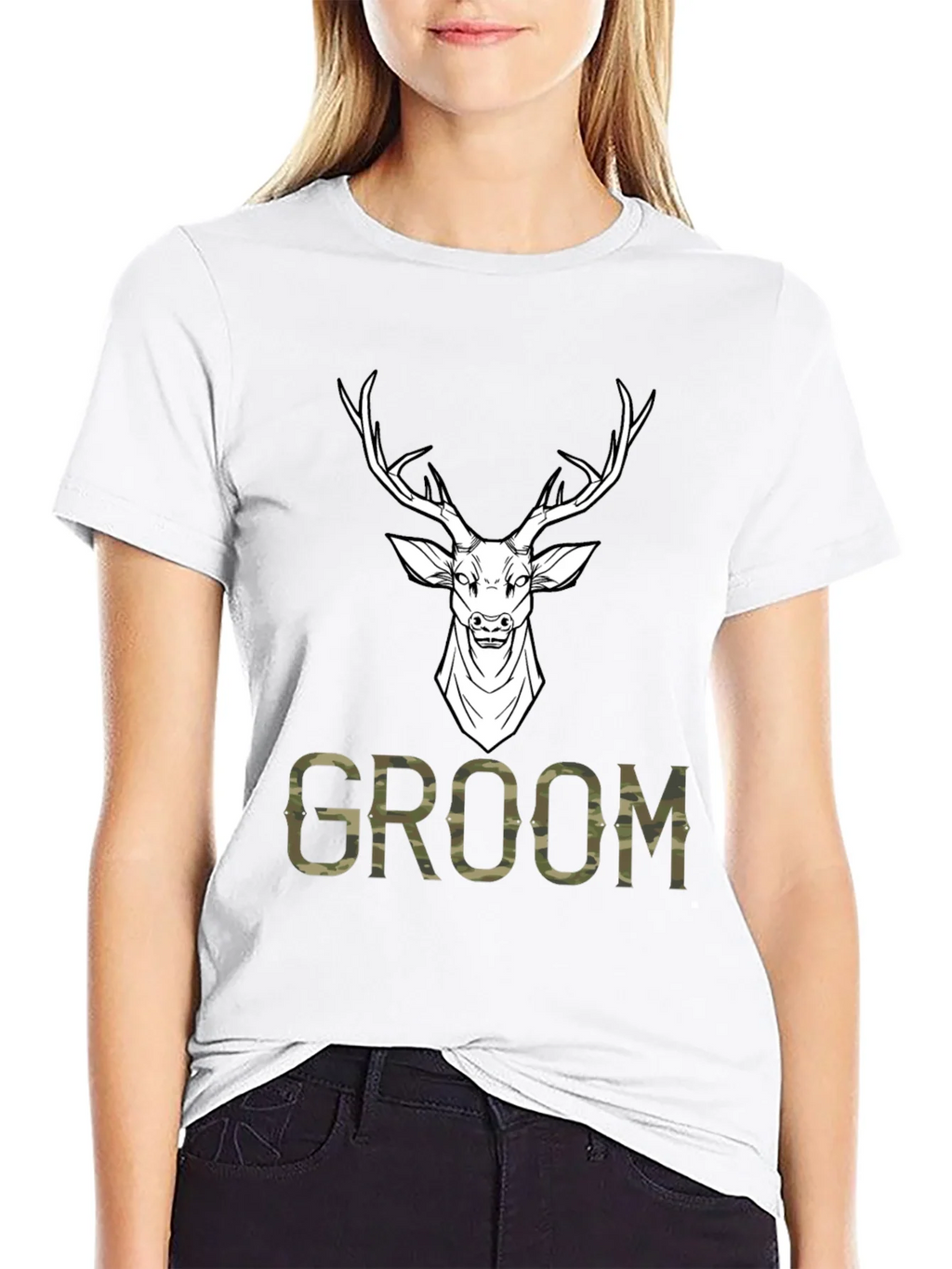Groom Deer Camo Graphic T-Shirt product image 11