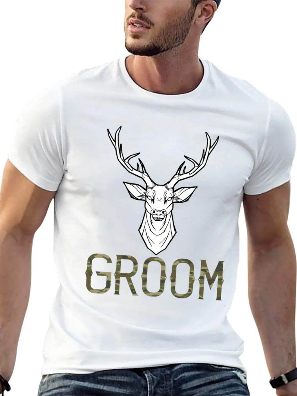 Groom Deer Camo Graphic T-Shirt product image 4