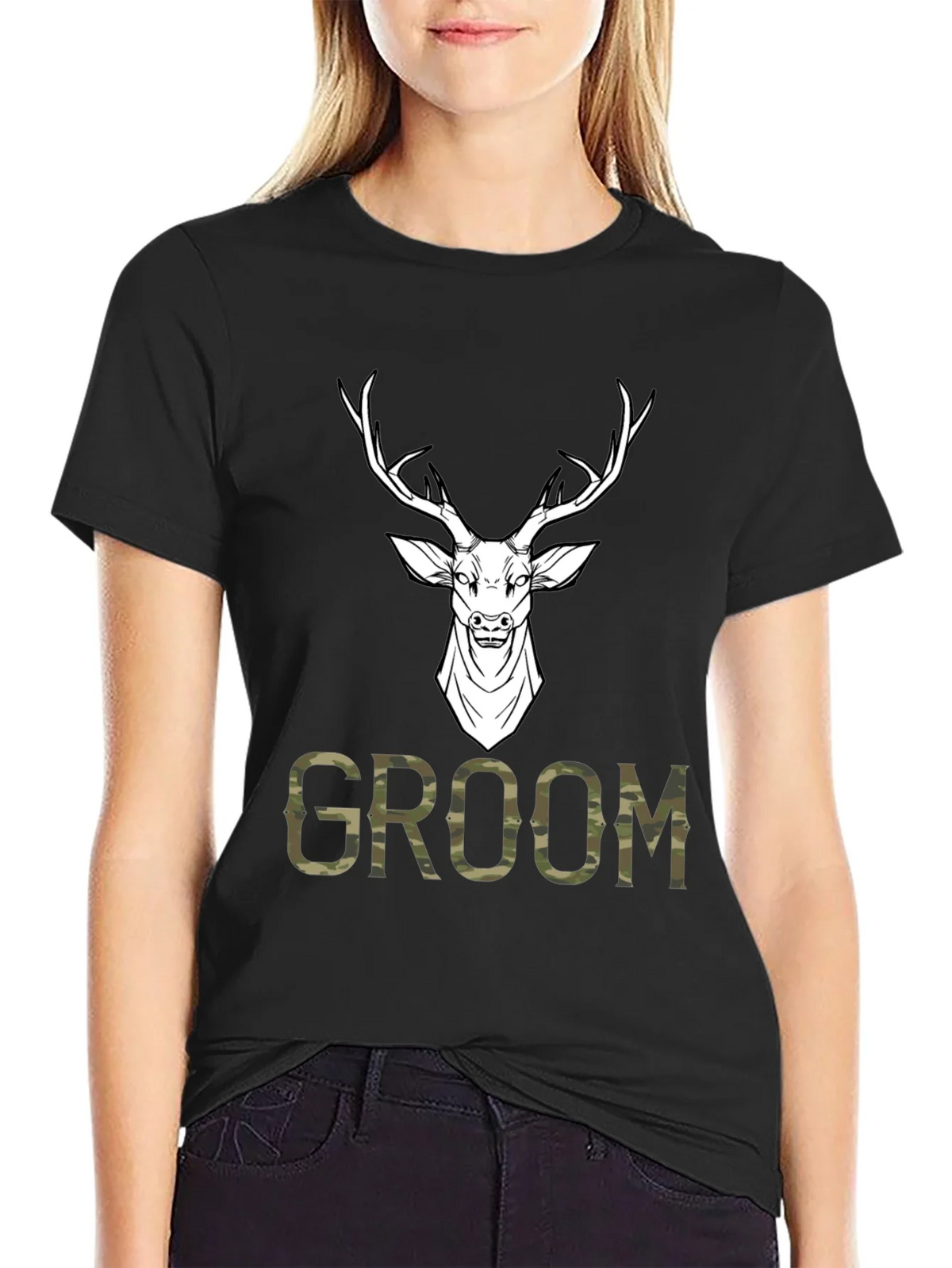 Groom Deer Camo Graphic T-Shirt product image 5