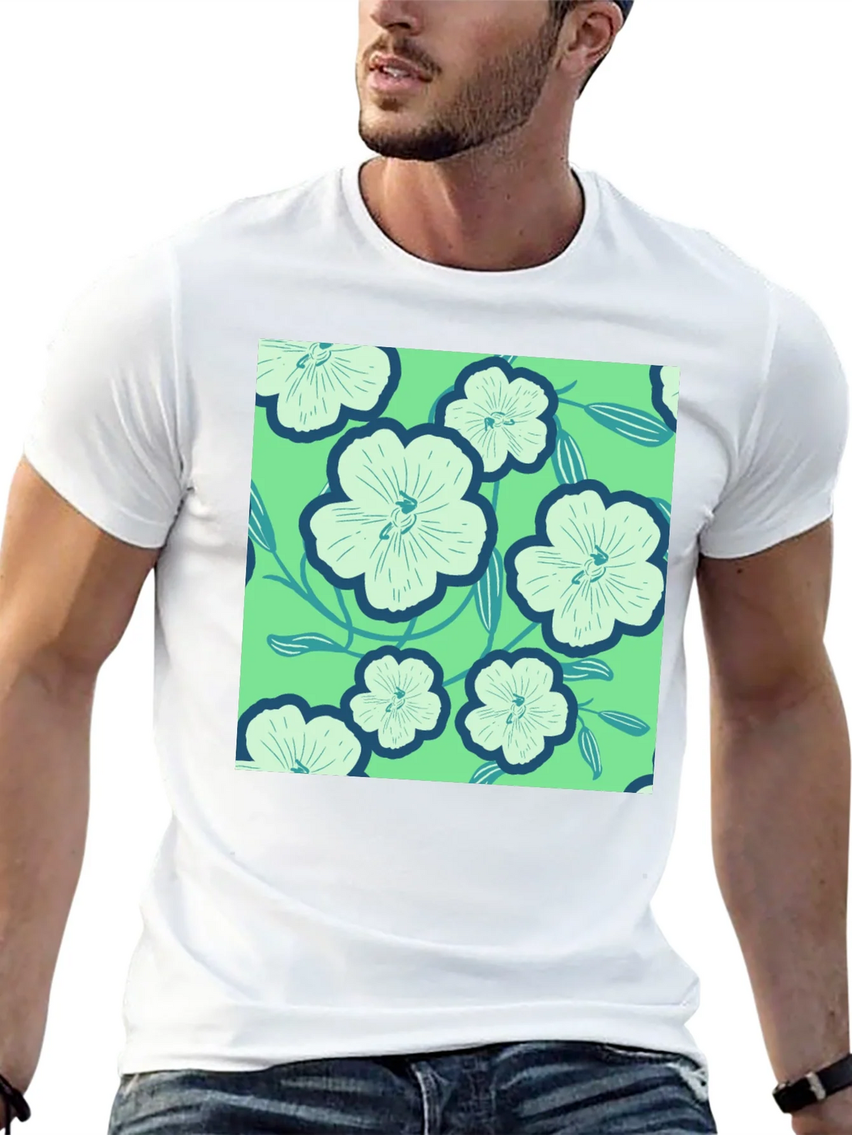 Floral Pattern Tee - Lightweight Comfort product image 4