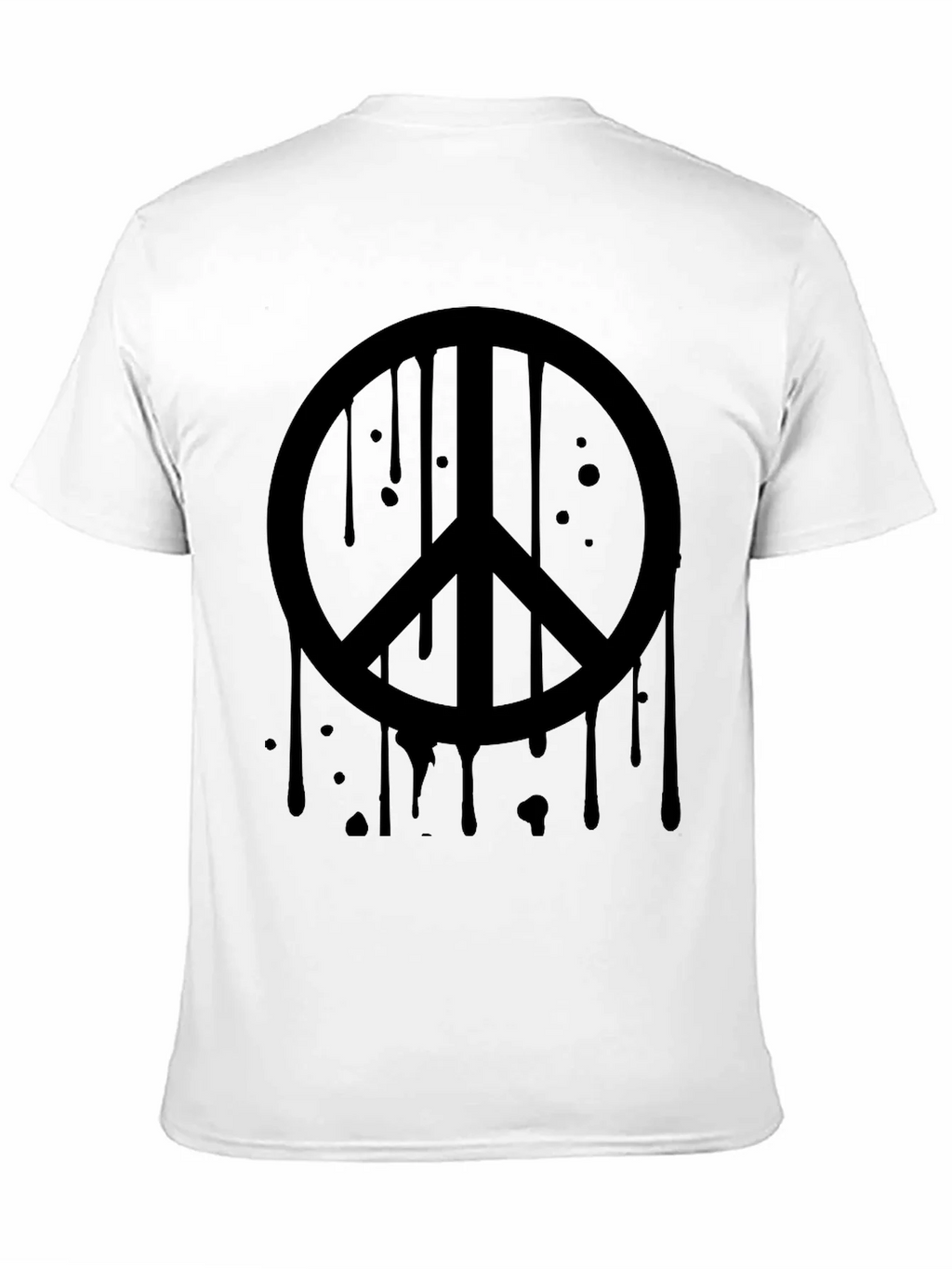 Black Peace Sign Drip Graphic Tee - Soft Cotton Casual product image 2