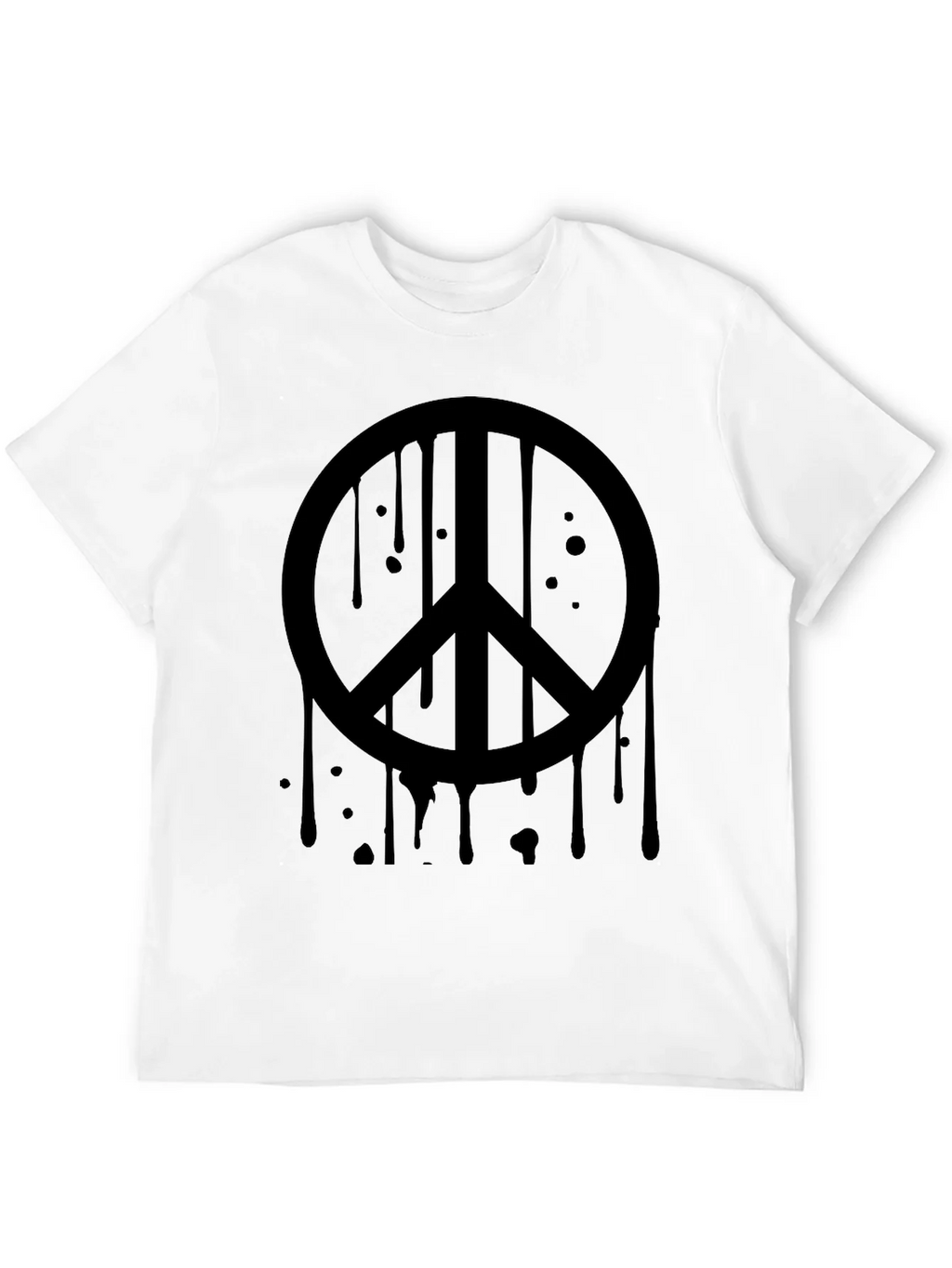 Black Peace Sign Drip Graphic Tee - Soft Cotton Casual product image 3