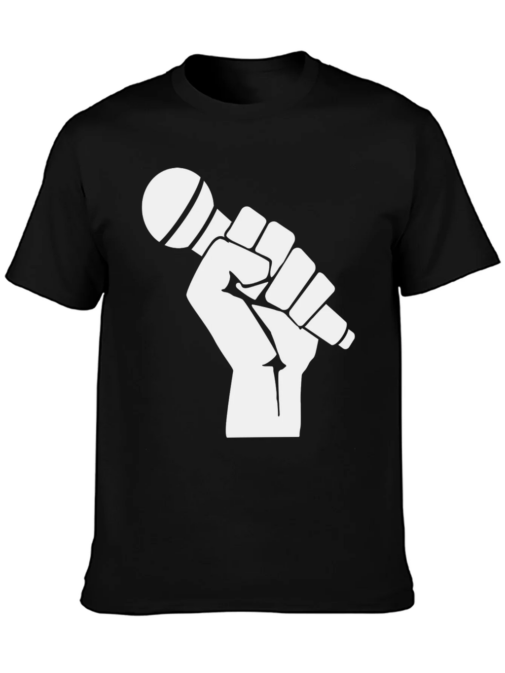 Mic Check T-Shirt - Black Cotton Graphic Tee product image 6