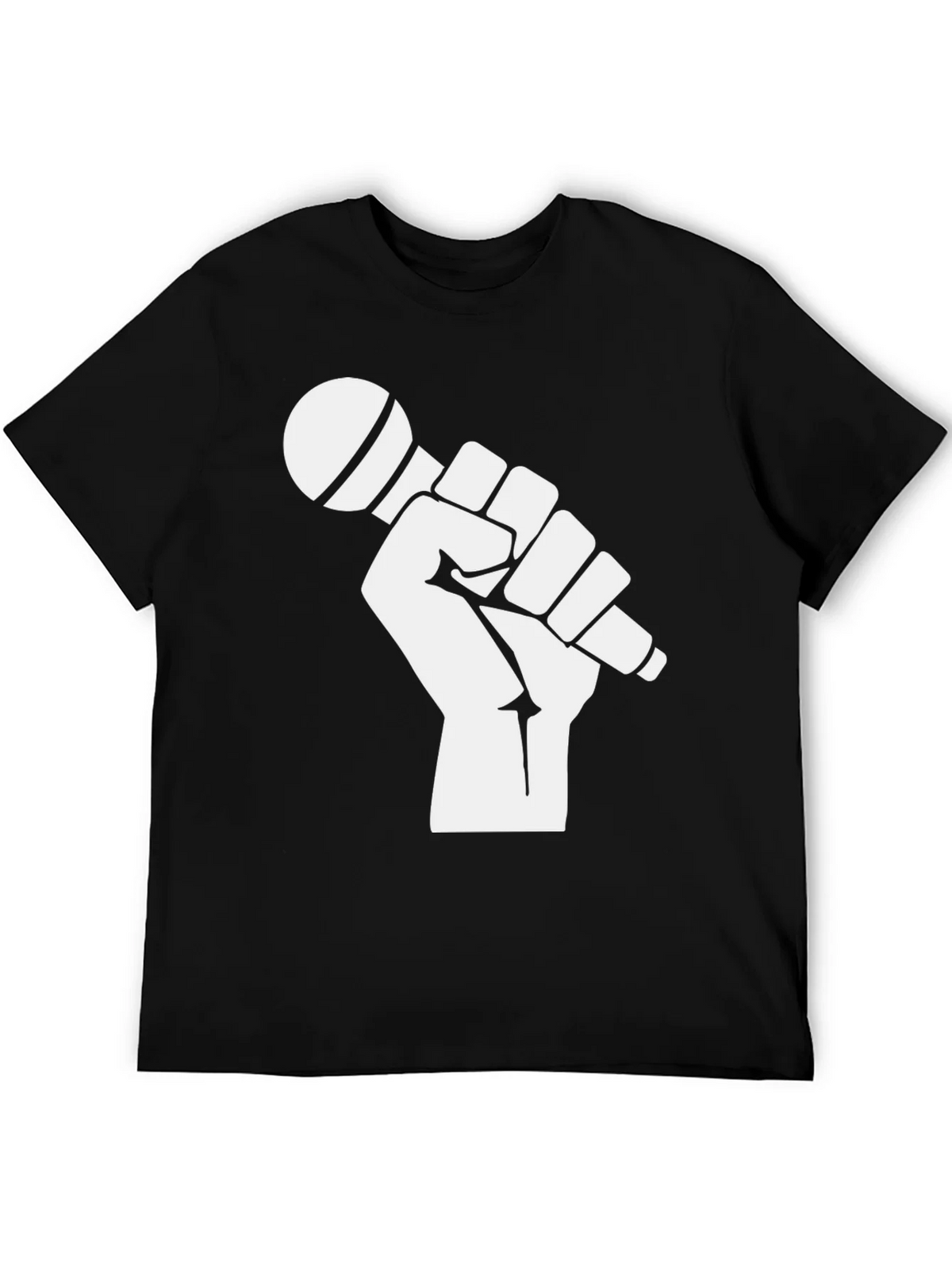 Mic Check T-Shirt - Black Cotton Graphic Tee product image 8