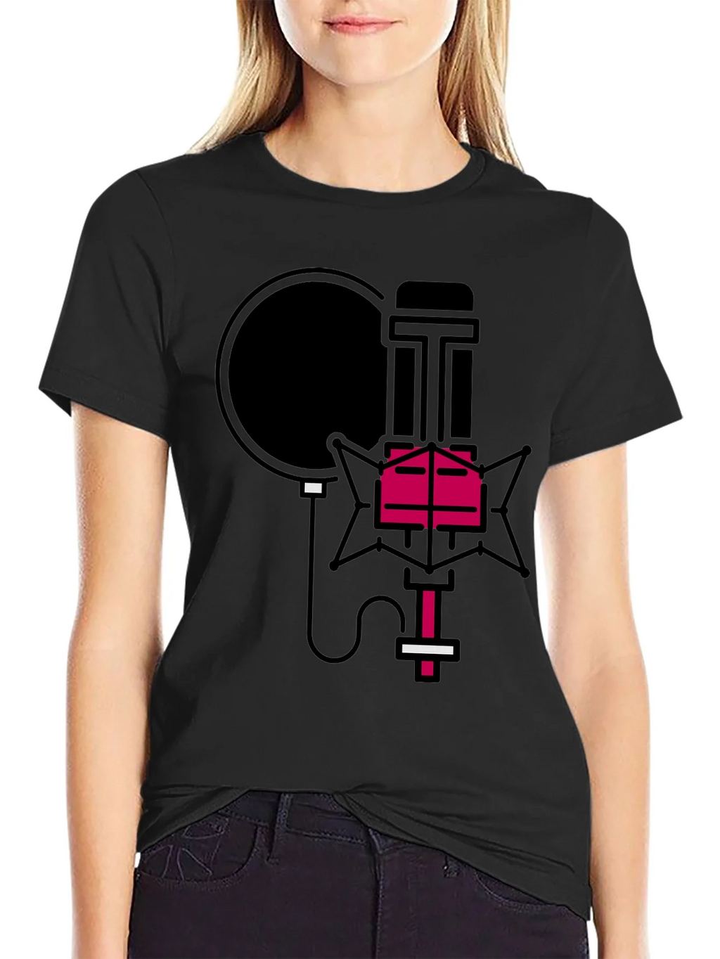 Retro Microphone Graphic Tee - Stylish Music Lover Shirt product image 5