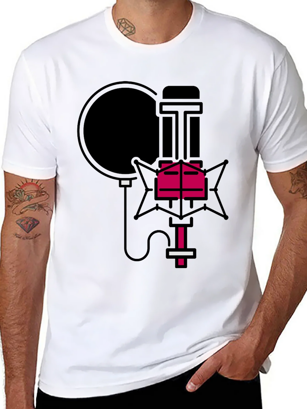 Retro Microphone Graphic Tee - Stylish Music Lover Shirt product image 10
