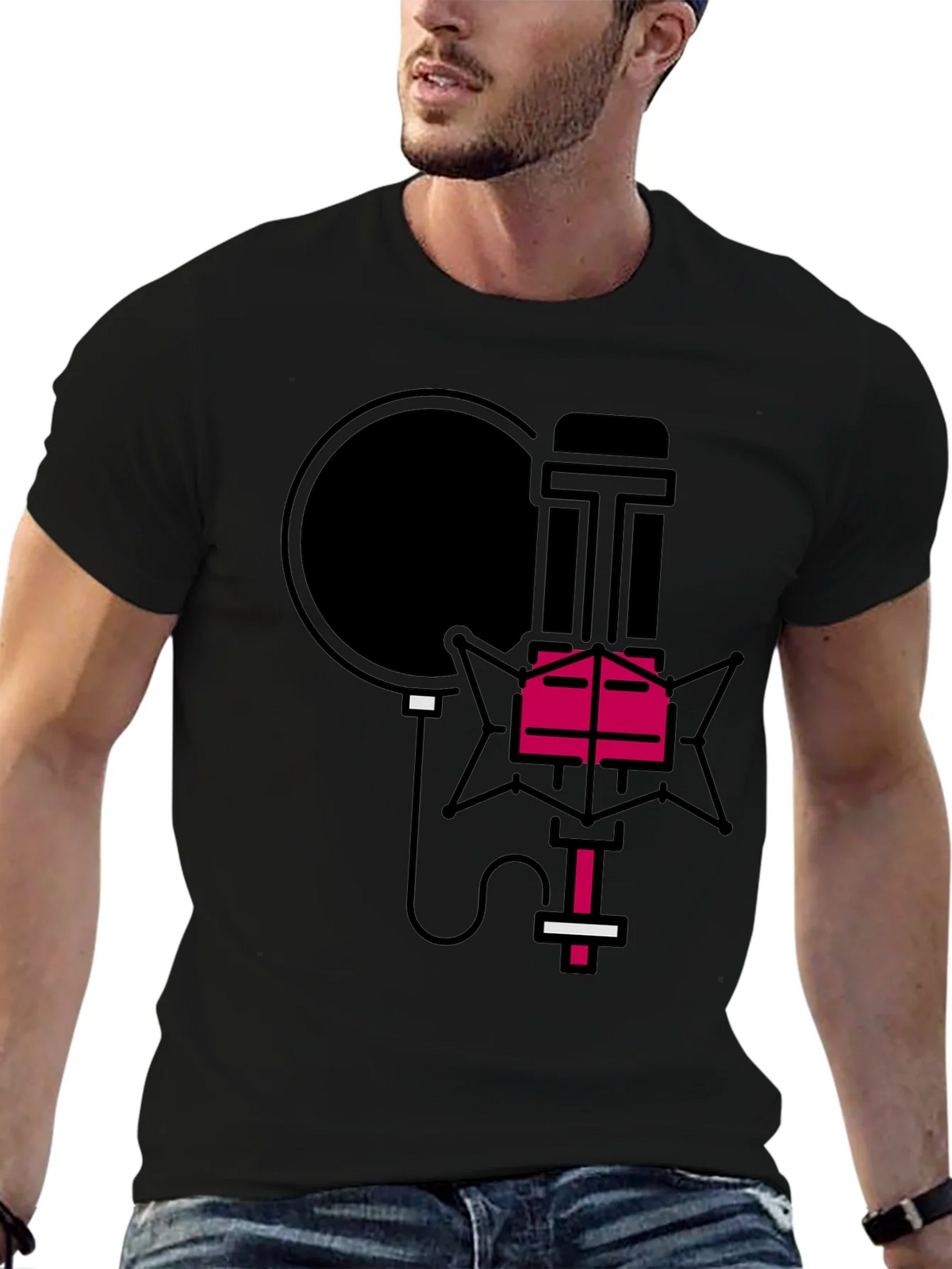Retro Microphone Graphic Tee - Stylish Music Lover Shirt product image 9