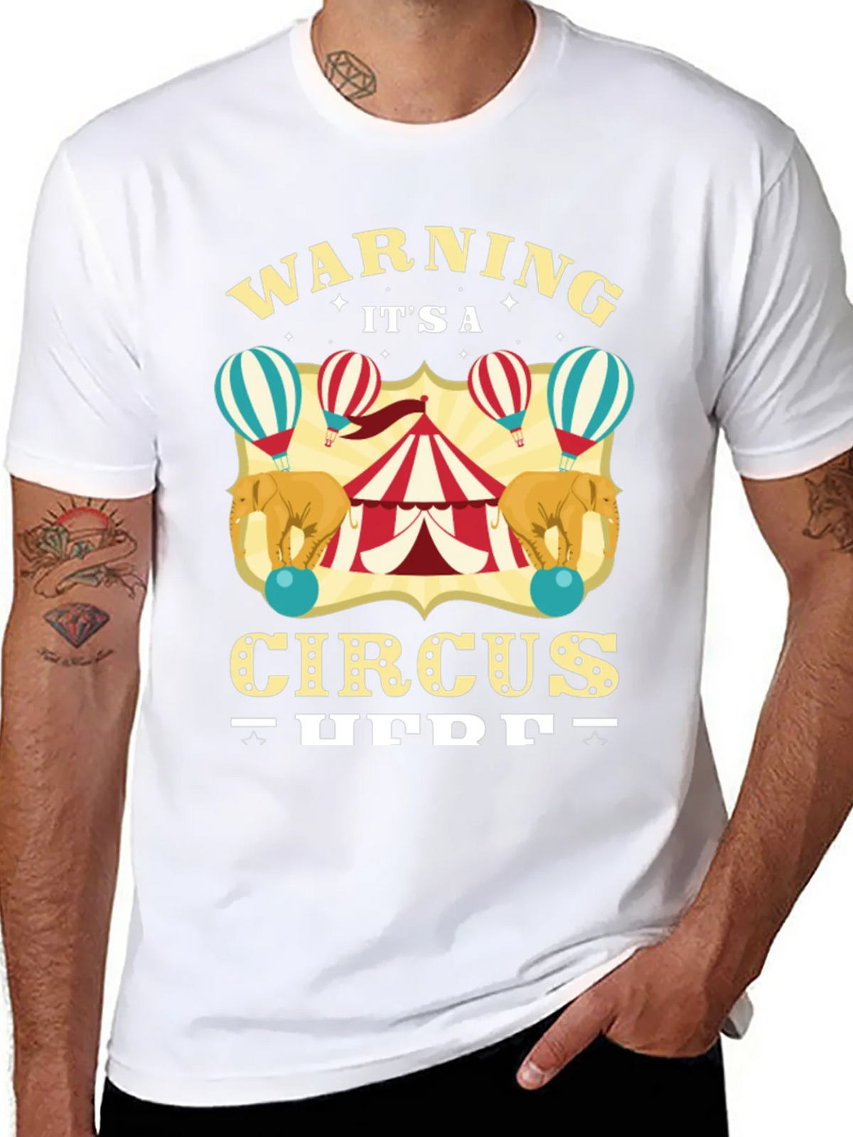 Circus T-Shirt: Warning Its a Here Black Tee product image 10