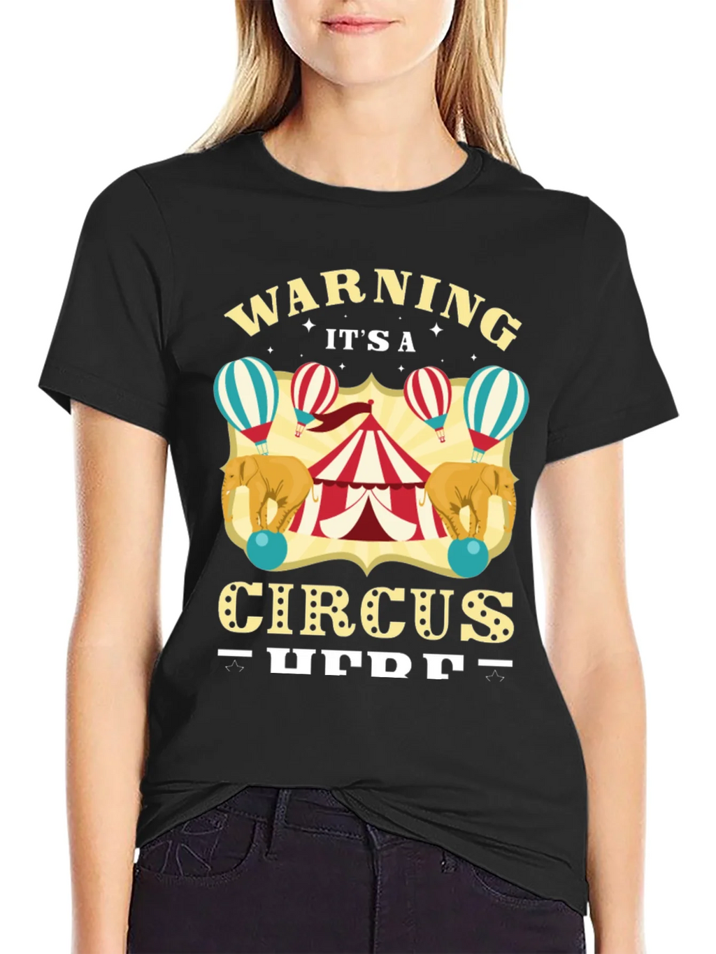 Circus T-Shirt: Warning Its a Here Black Tee product image 5