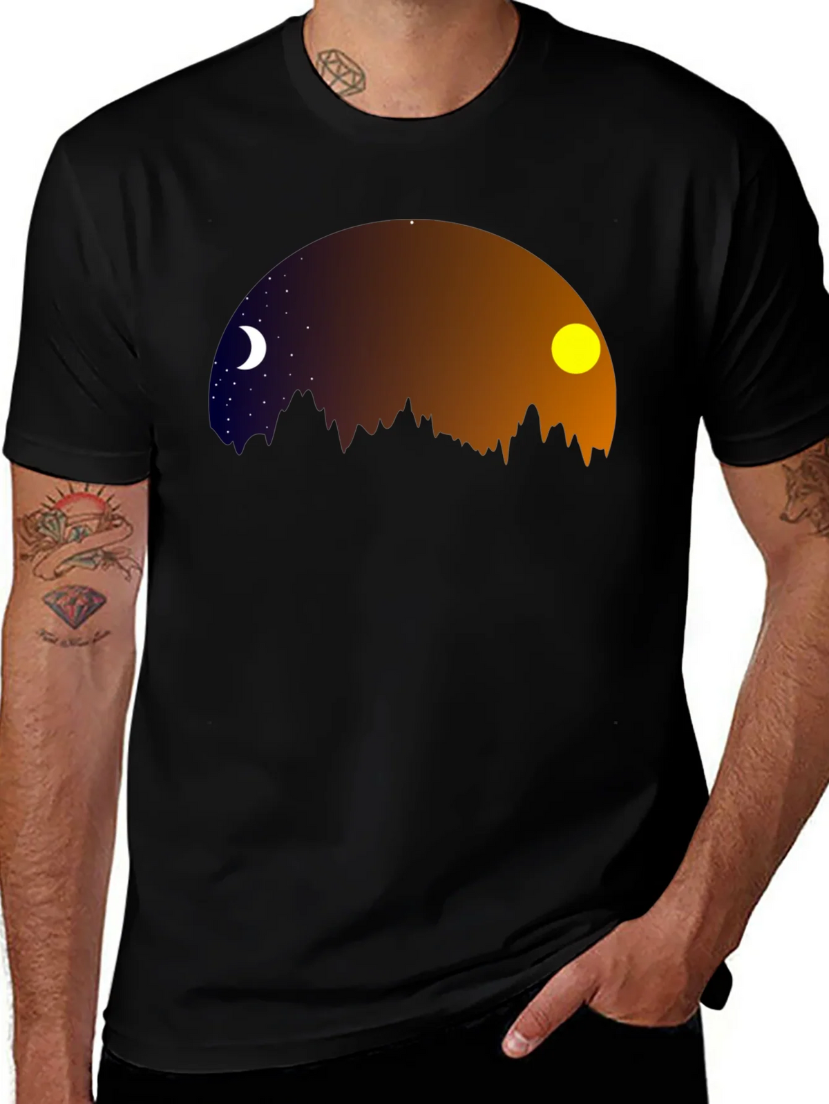 Night & Day Mountainscape Graphic Tee product image 1