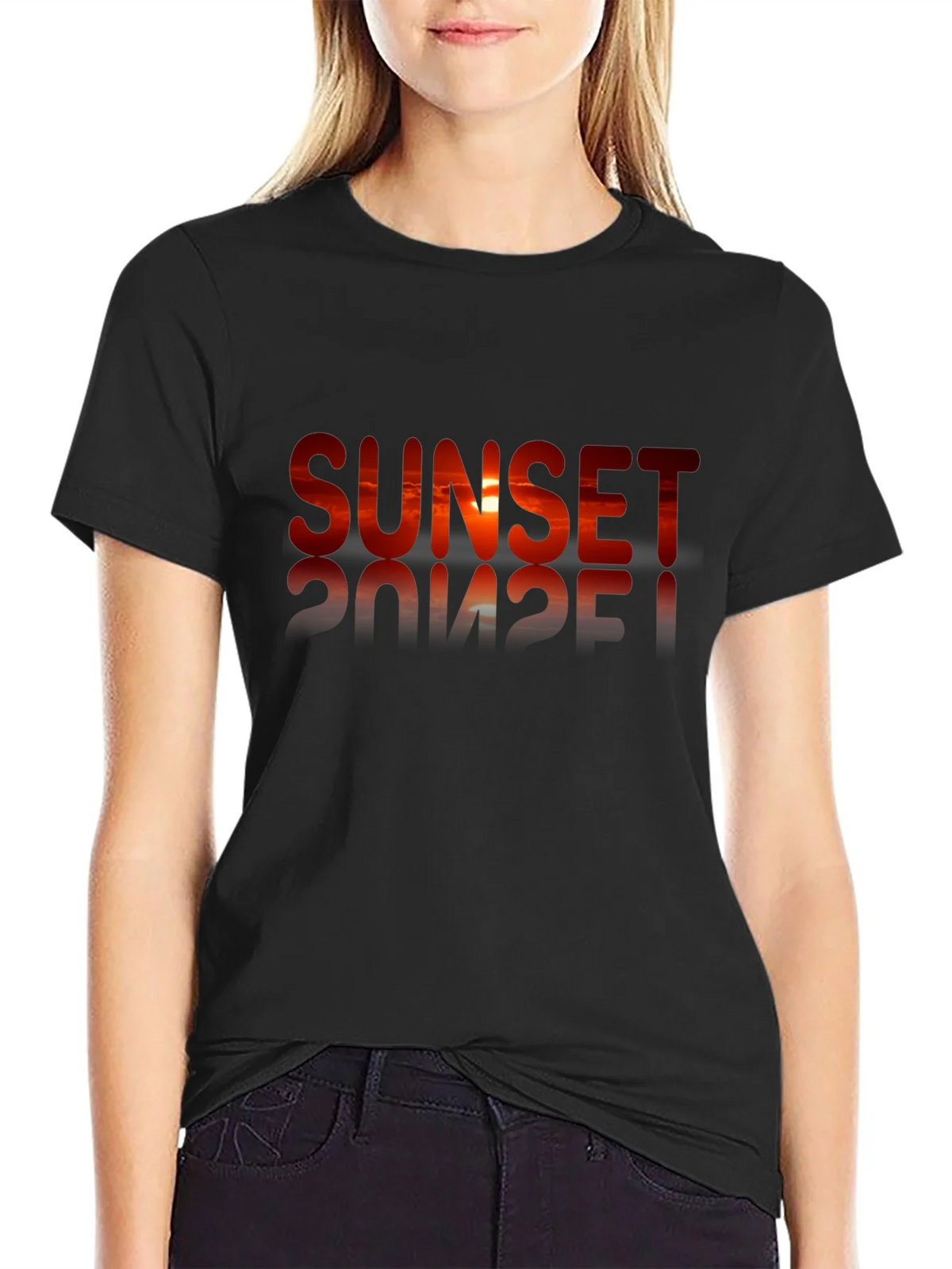Sunset Graphic Black T-Shirt product image 5