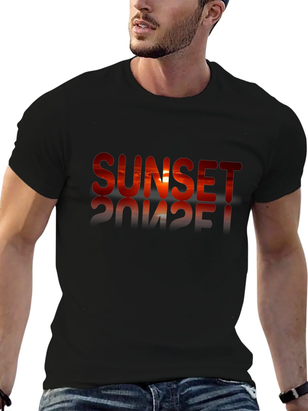 Sunset Graphic Black T-Shirt product image 9