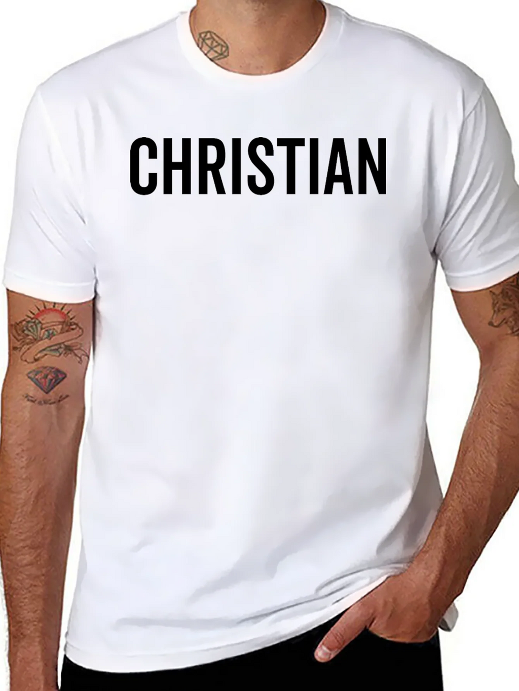 Christian Black T-Shirt Crew Neck Short Sleeve product image 10