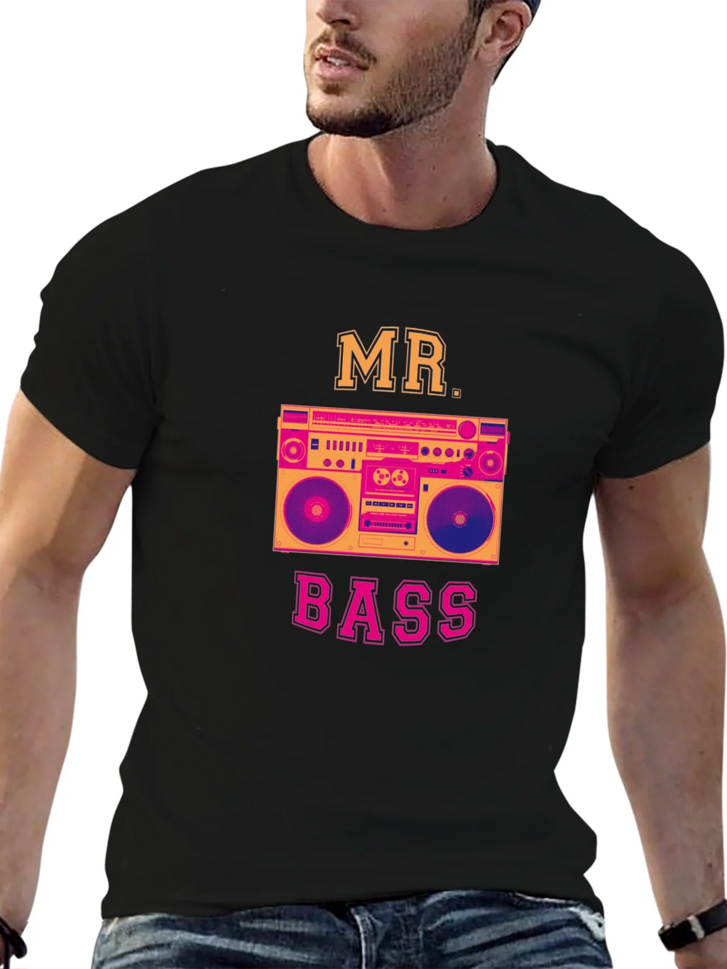 Mr. Bass Graphic T-Shirt - Retro Boombox Design product image 9