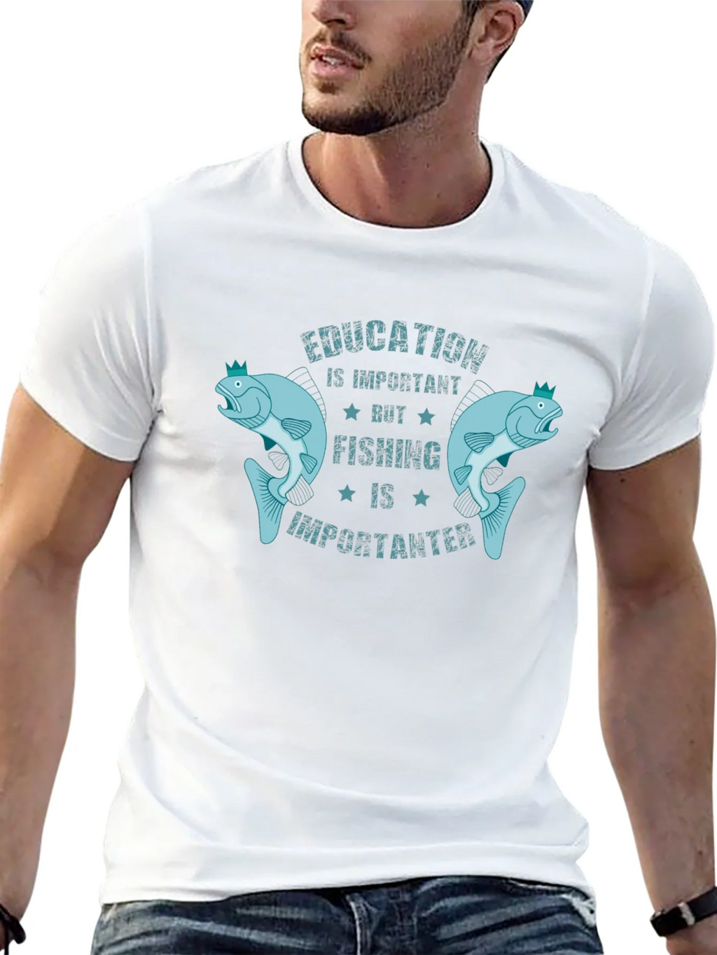 Education is Important But Fishing is Importanter T-Shirt product image 4