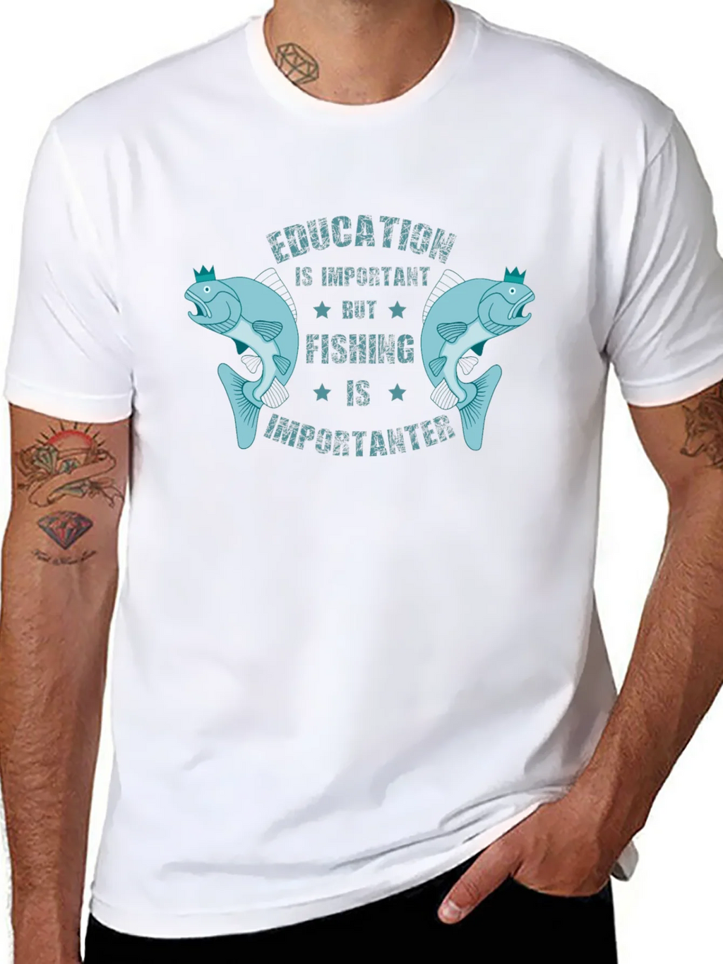 Education is Important But Fishing is Importanter T-Shirt product image 10