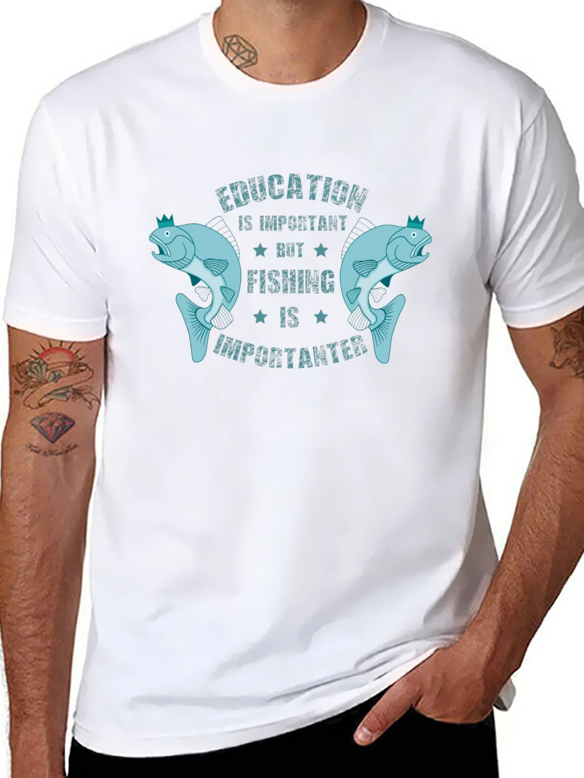Education is Important But Fishing is Importanter T-Shirt product image 10