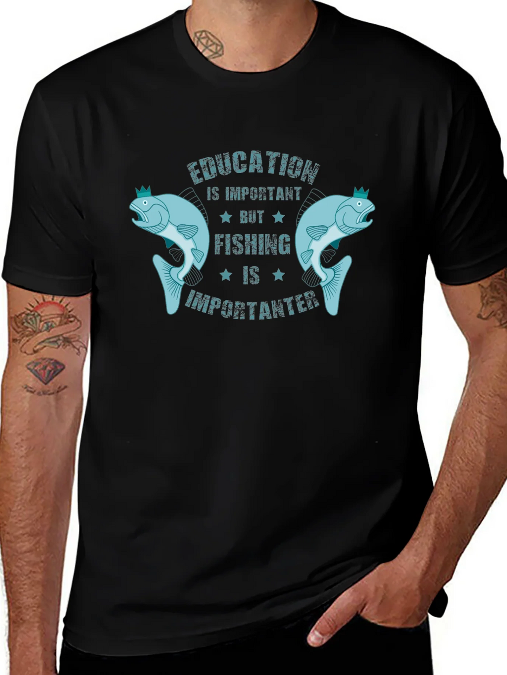 Education is Important But Fishing is Importanter T-Shirt product image 1