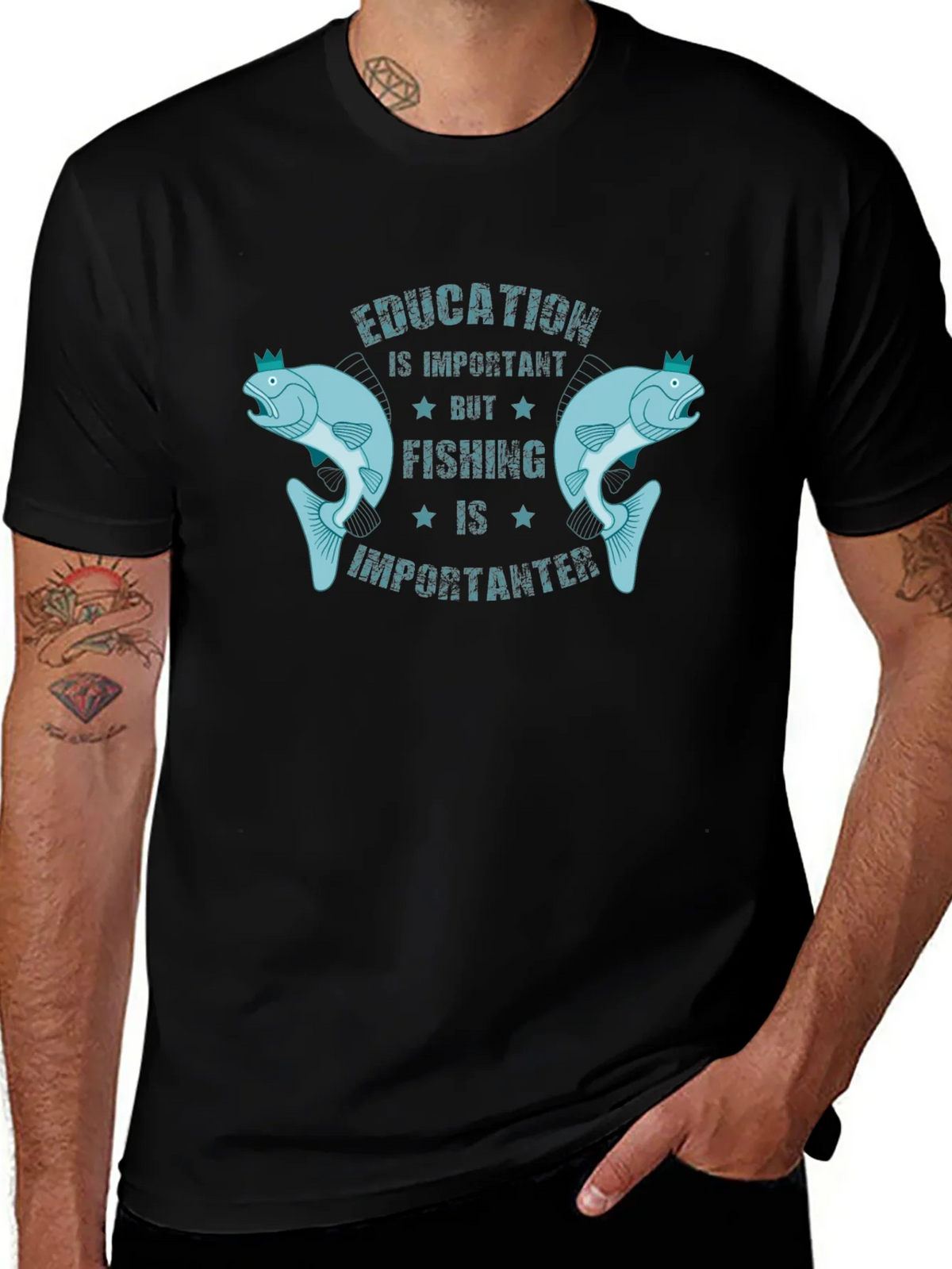 Education is Important But Fishing is Importanter T-Shirt product image 1